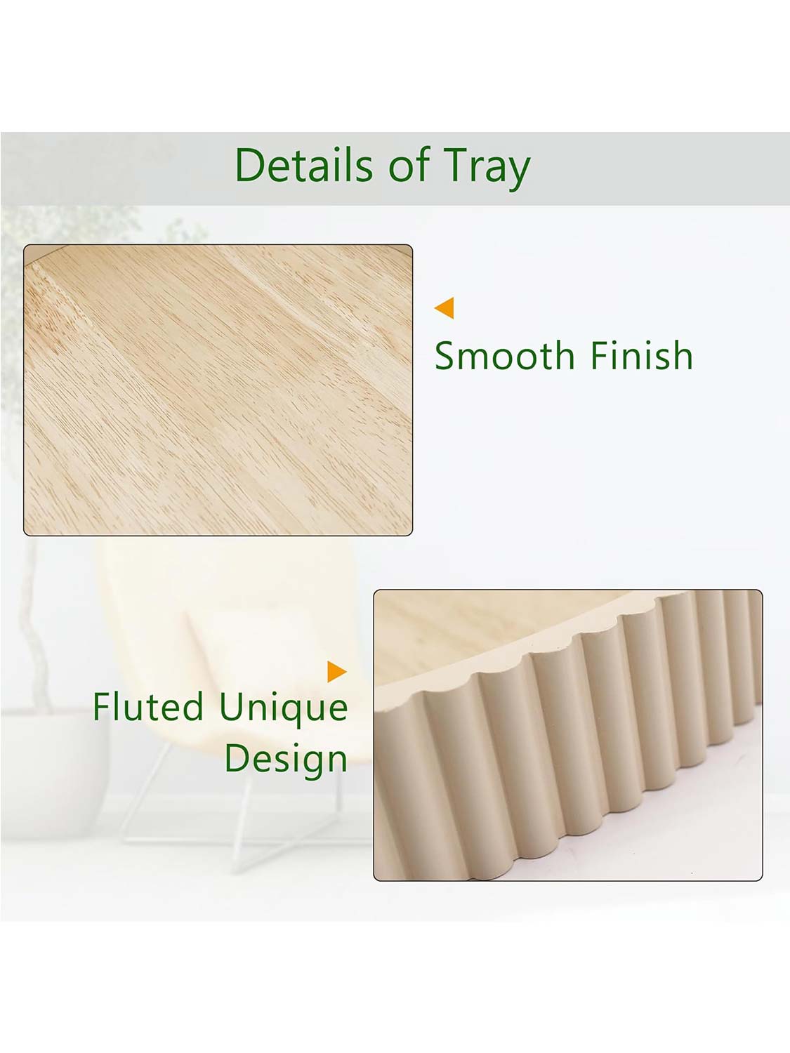 11.8" Wooden Round Decorative Serving Table Trays - 4 Colors Available