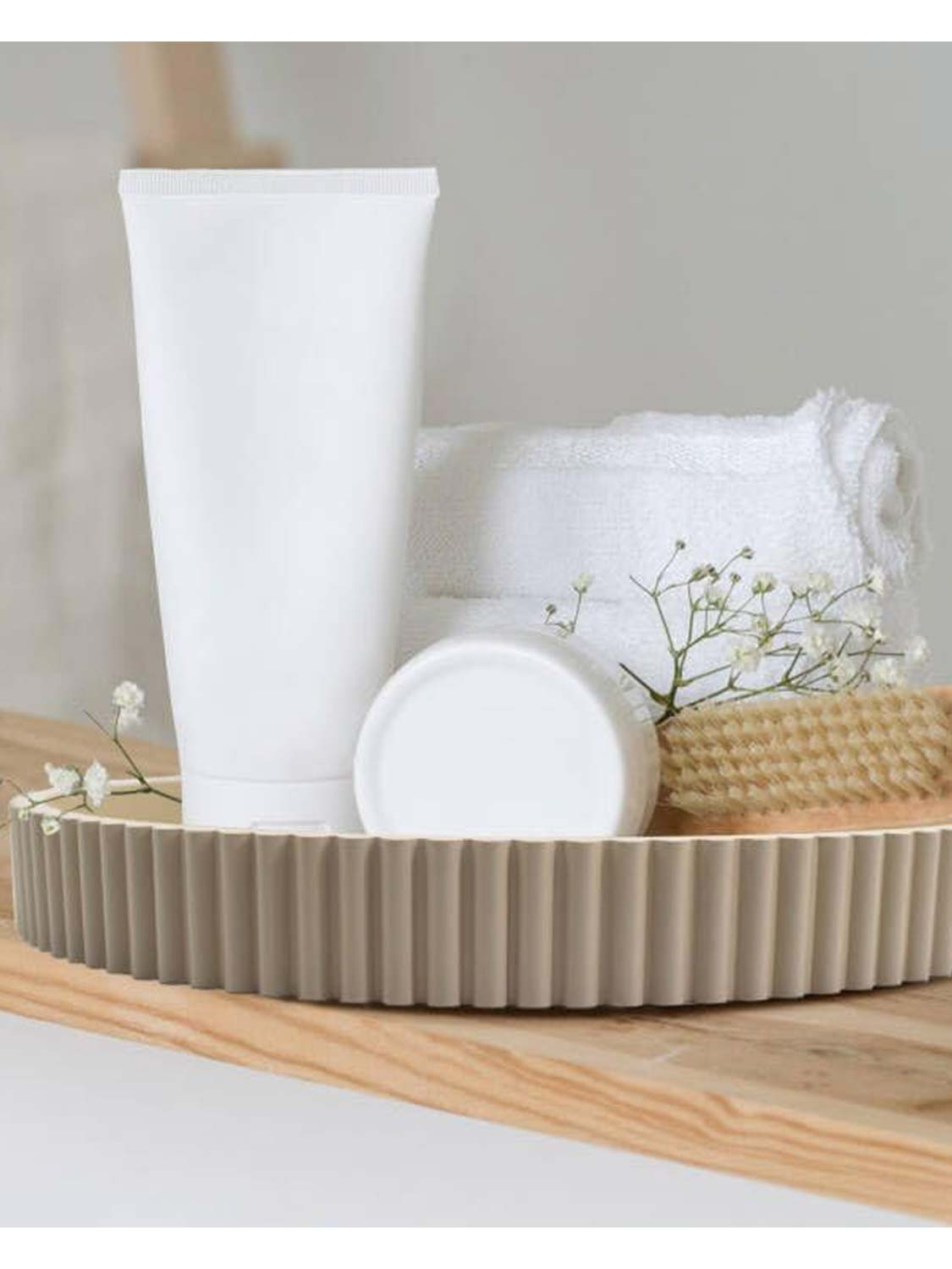 11.8" Wooden Round Decorative Serving Table Trays - 4 Colors Available