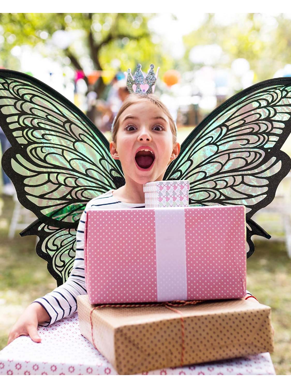 Sparkly Organza Butterfly Fairy Wings Set for Cosplay - 32*30