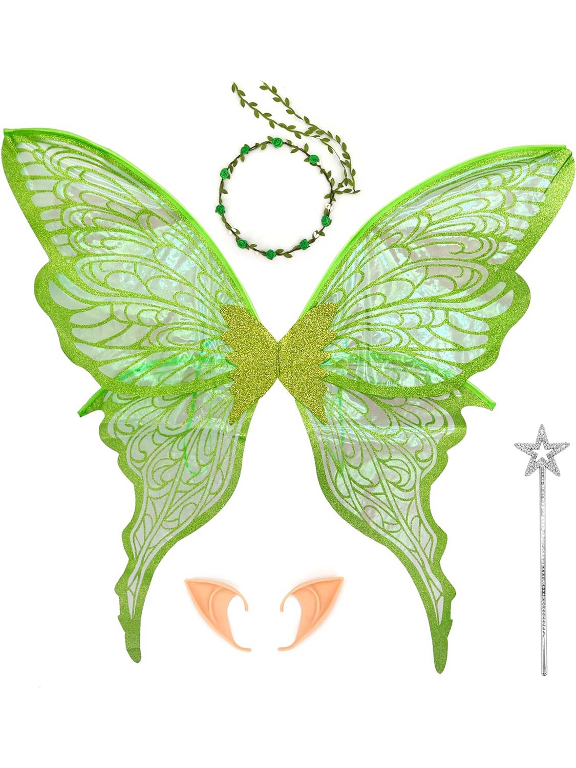 Sparkly Organza Butterfly Fairy Wings Set for Cosplay - 32*30
