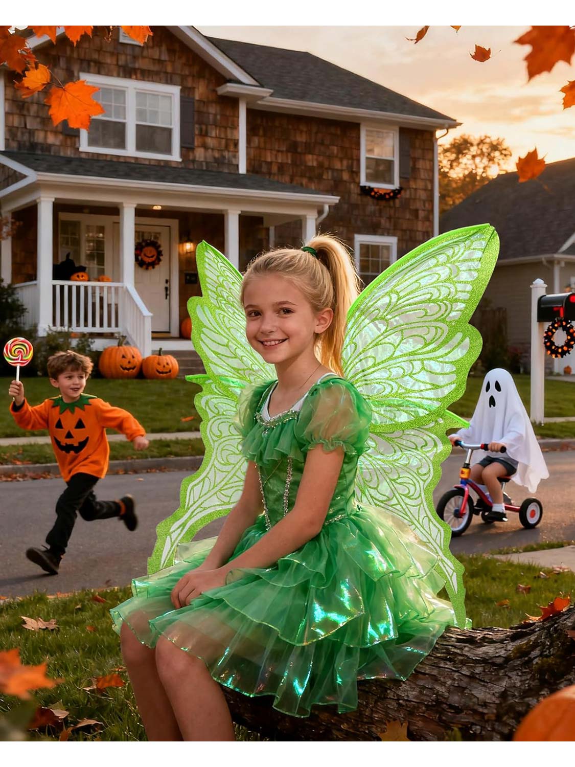 Sparkly Organza Butterfly Fairy Wings Set for Cosplay - 32*30