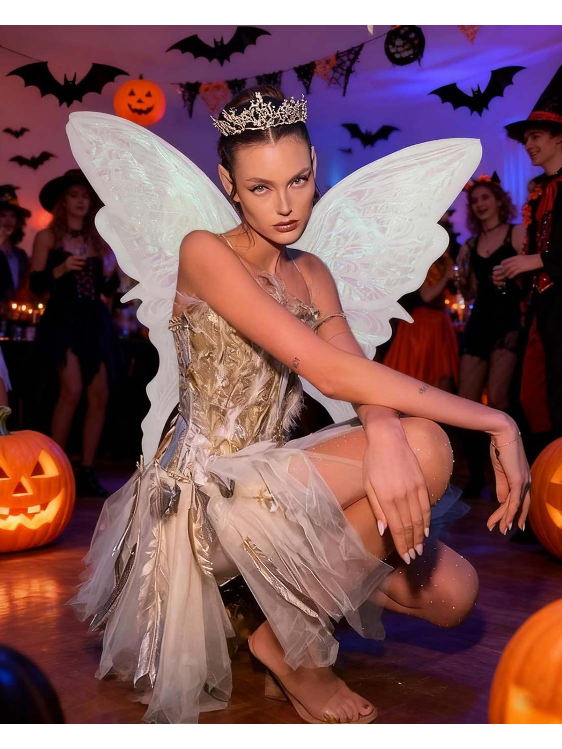 Sparkly Organza Butterfly Fairy Wings Set for Cosplay - 32*30