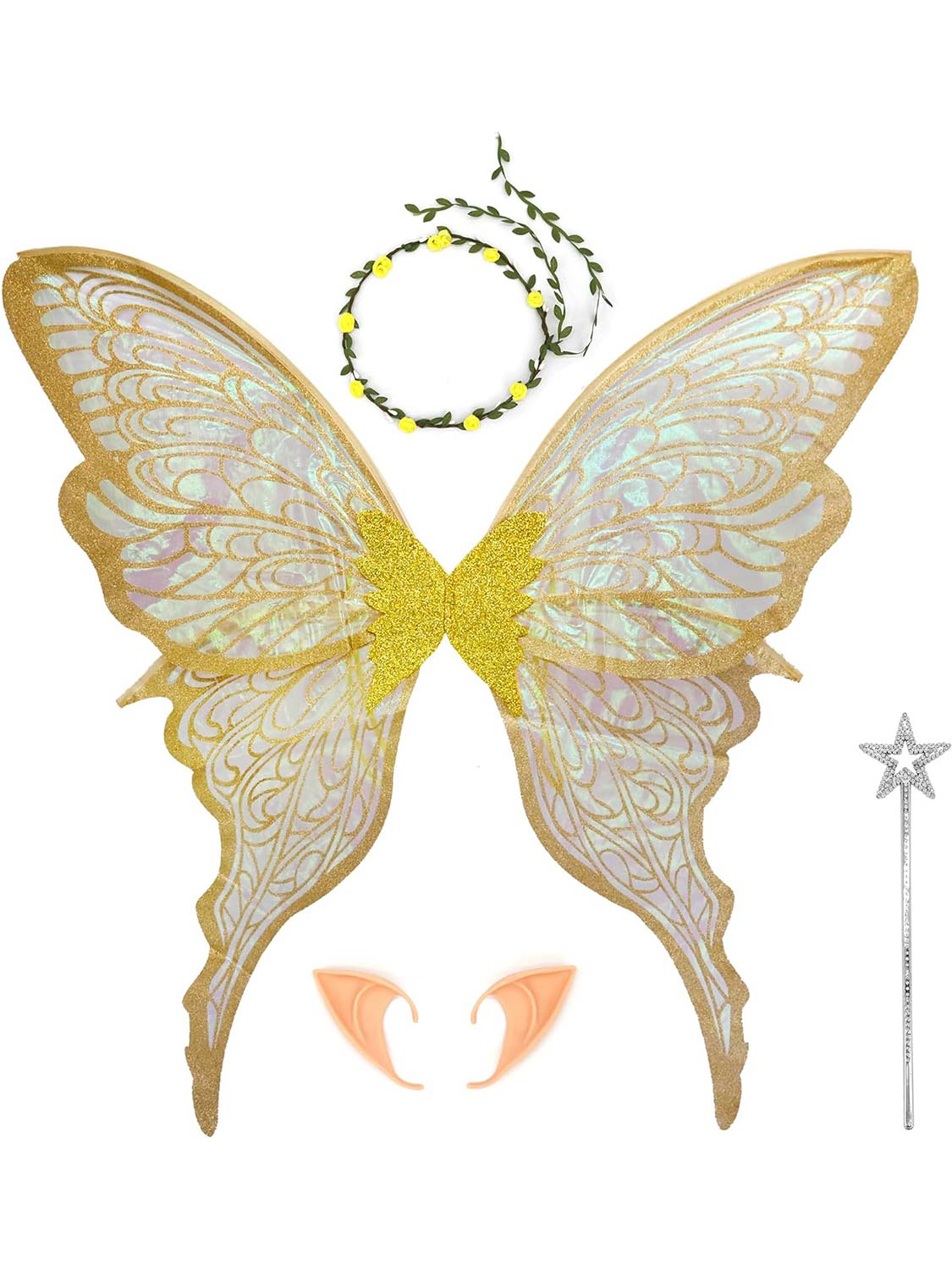 Sparkly Organza Butterfly Fairy Wings Set for Cosplay - 32*30