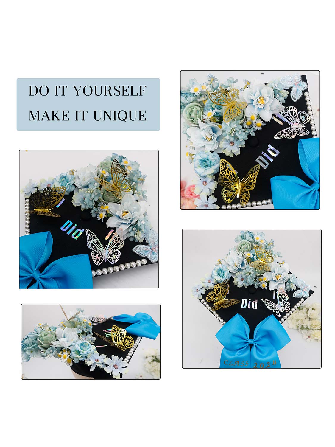 Graduation Cap Decoration Kit DIY Craft - 3 Colors Available