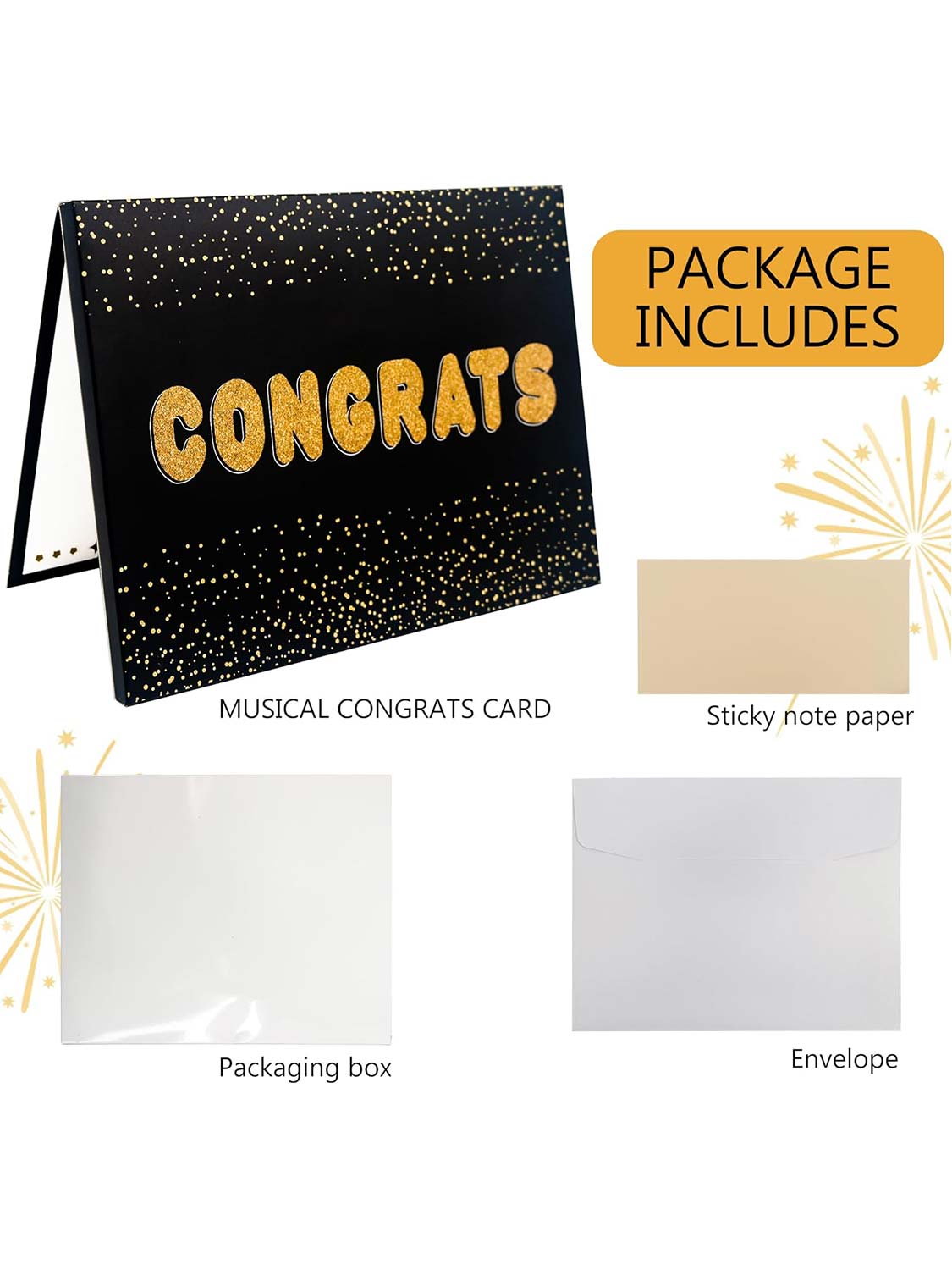 Pop Up Graduation Greeting Card with Fireworks, Cheers, and DIY Recording Sounds