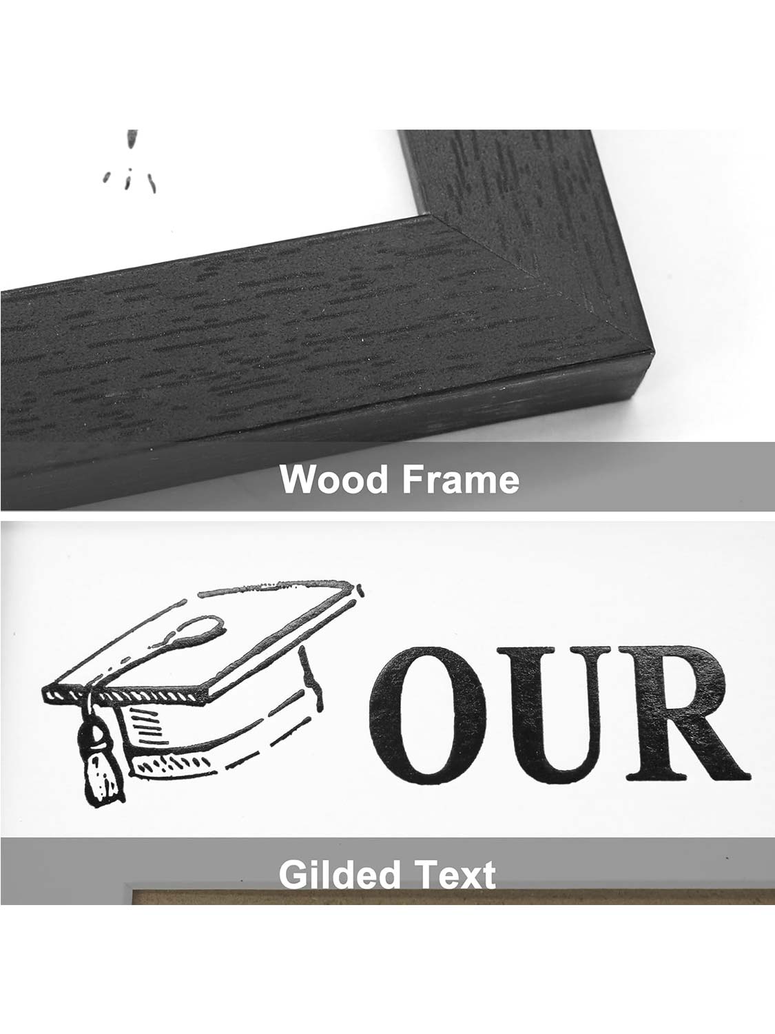 Double 5*7 Then and Now Graduation Picture Frame - Various Sizes and Colors Available