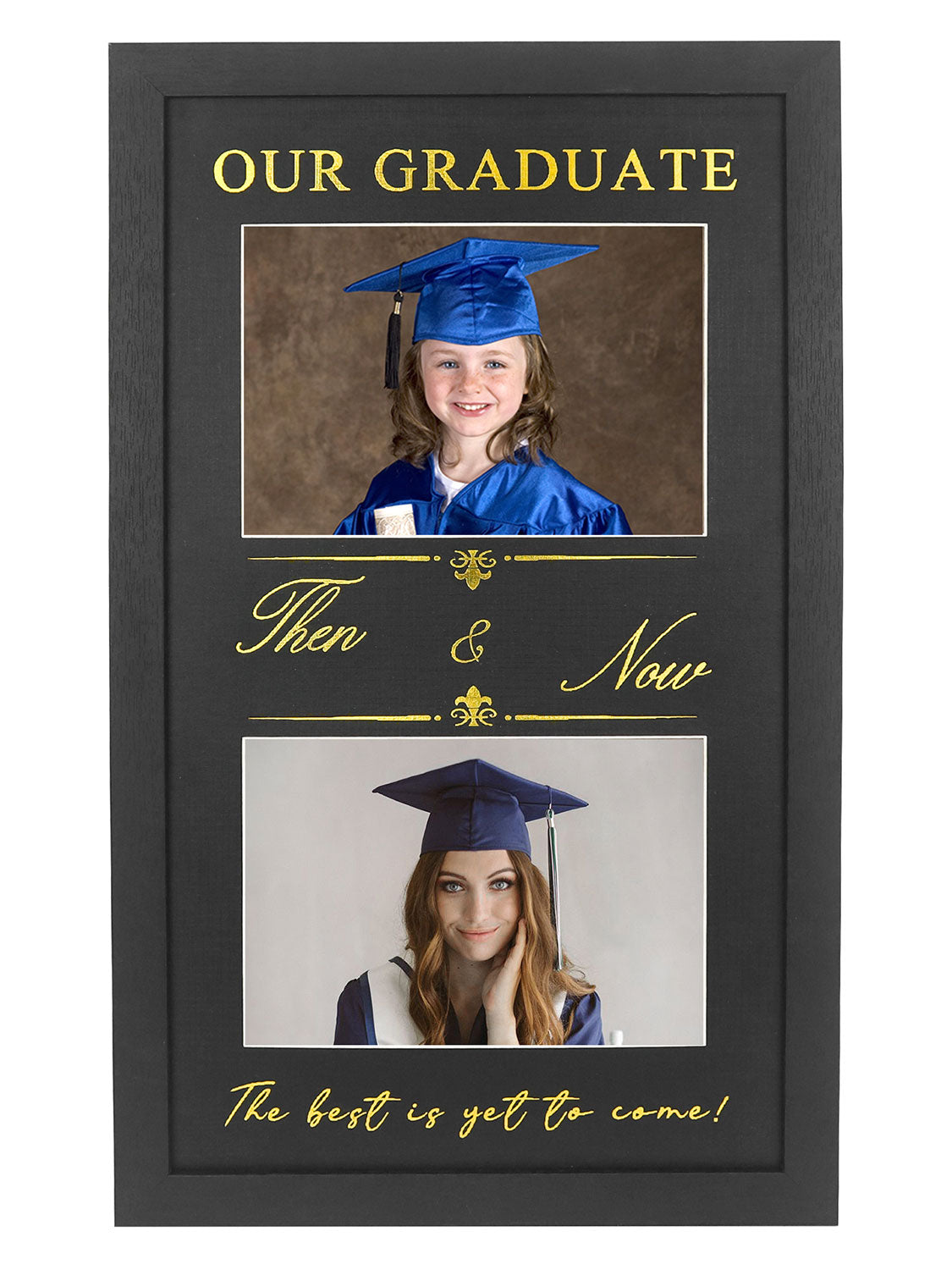 Double 5*7 Then and Now Graduation Picture Frame - Various Sizes and Colors Available