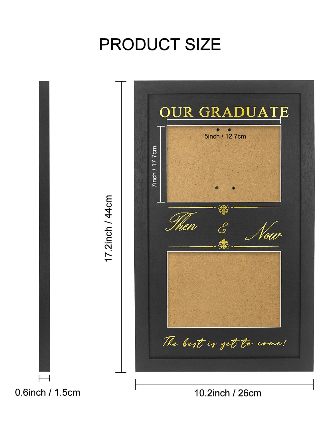 Double 5*7 Then and Now Graduation Picture Frame - Various Sizes and Colors Available