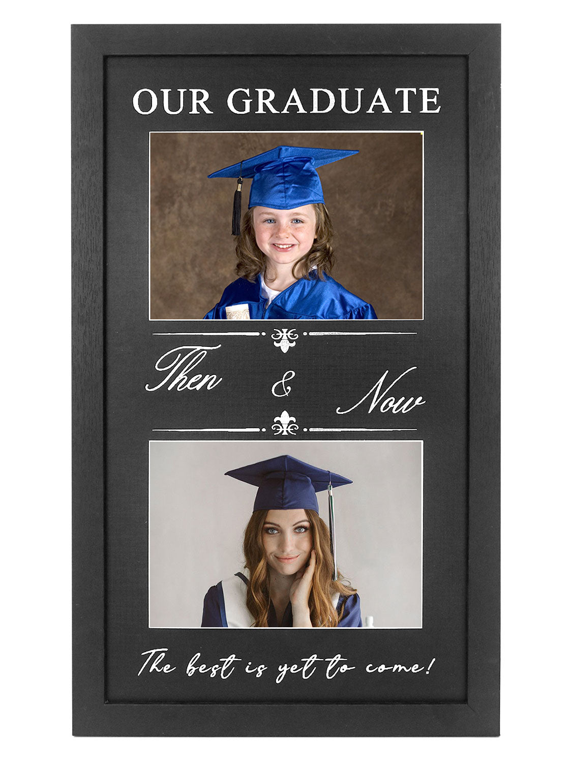 Double 5*7 Then and Now Graduation Picture Frame - Various Sizes and Colors Available