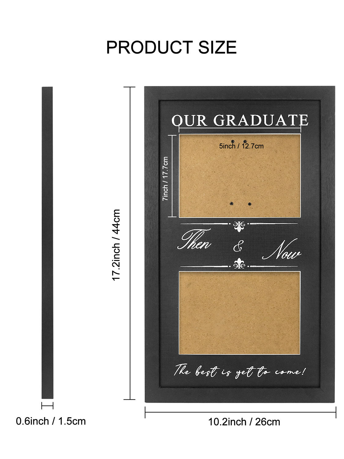 Double 5*7 Then and Now Graduation Picture Frame - Various Sizes and Colors Available