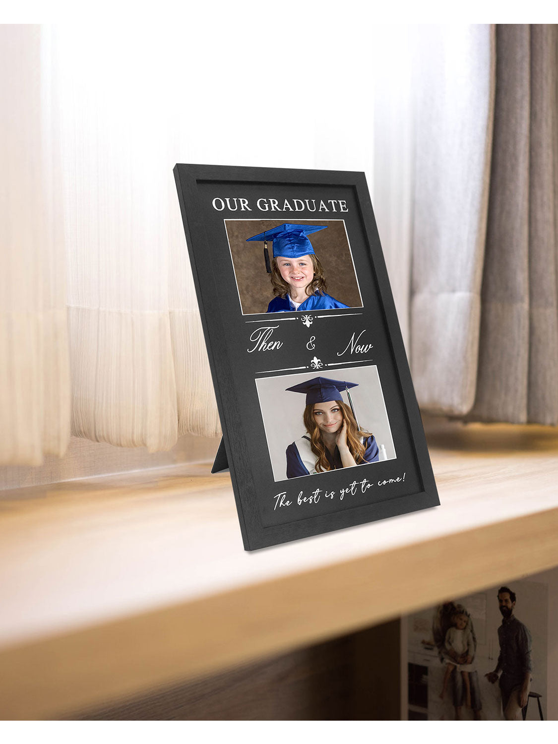 Double 5*7 Then and Now Graduation Picture Frame - Various Sizes and Colors Available