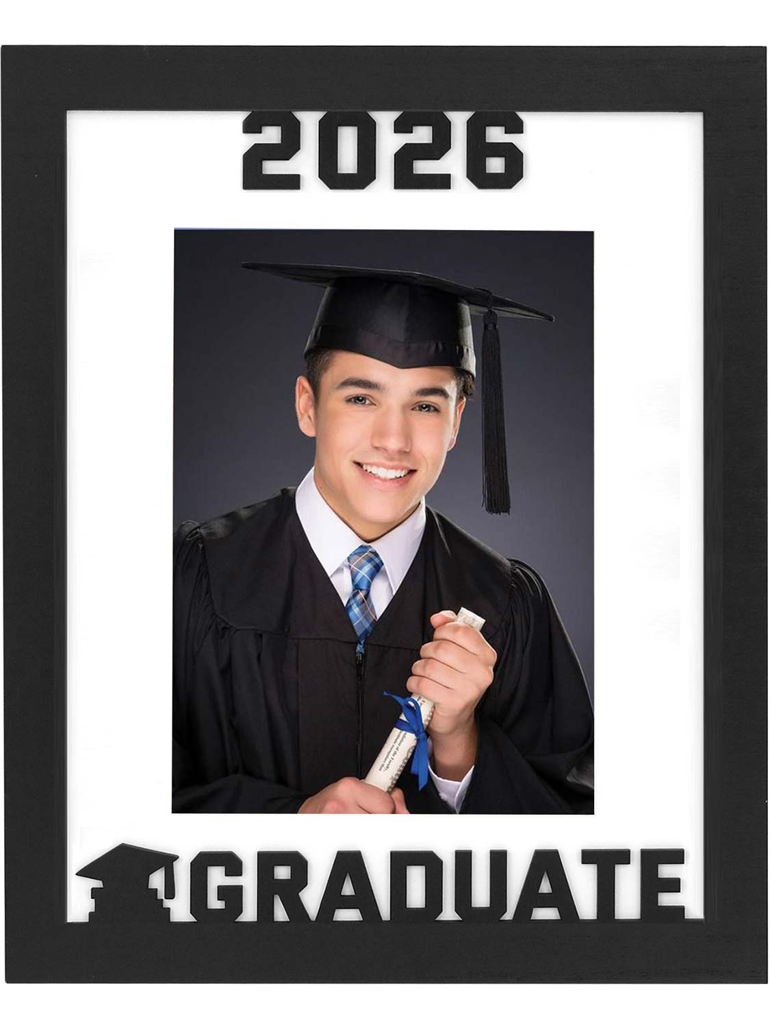 Class of 2026 Graduation Laser Engraved Wood Photo Frame for 5x7 & 8x10 Photo - 4 Styles Available