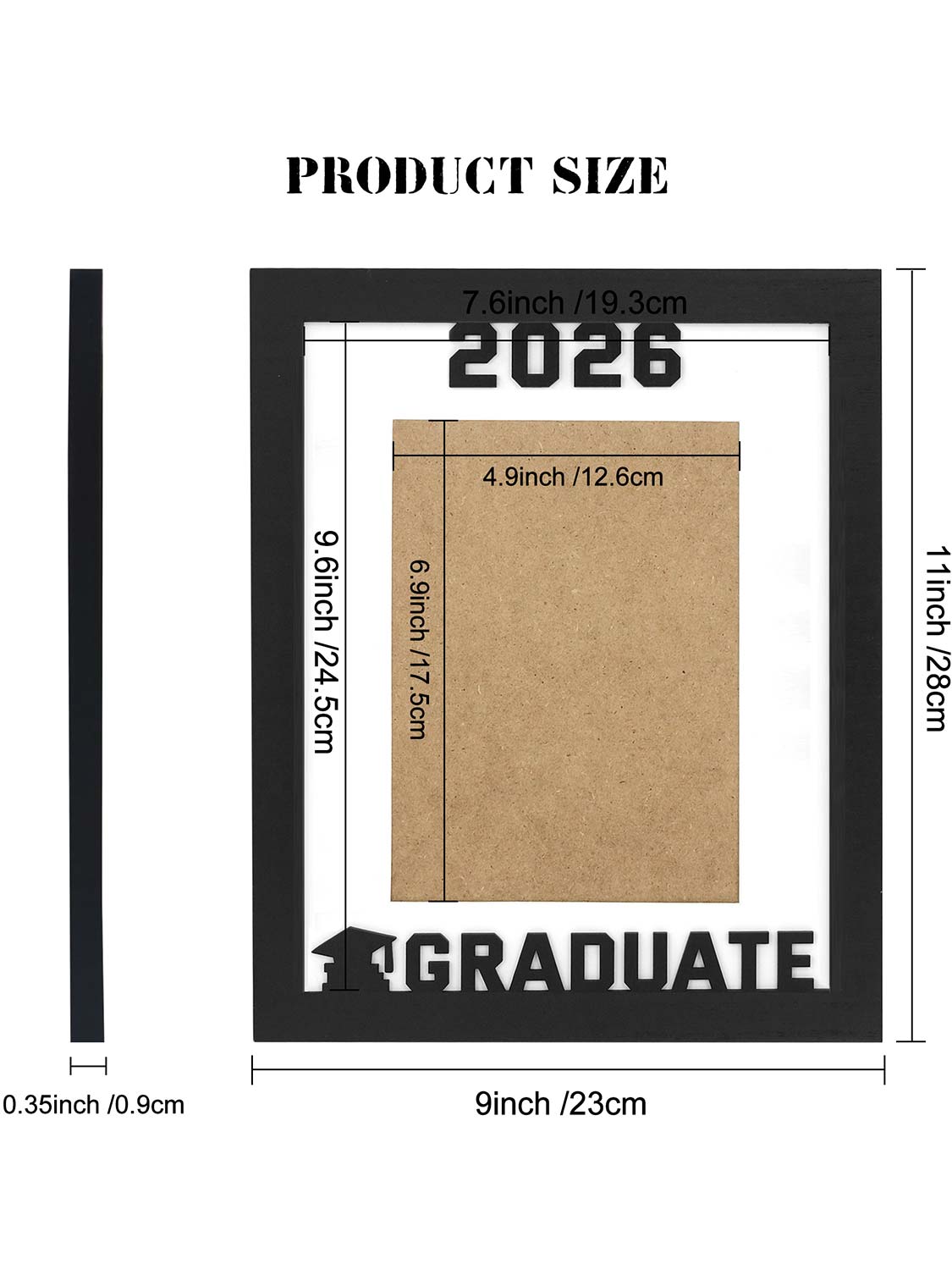 Class of 2026 Graduation Laser Engraved Wood Photo Frame for 5x7 & 8x10 Photo - 4 Styles Available