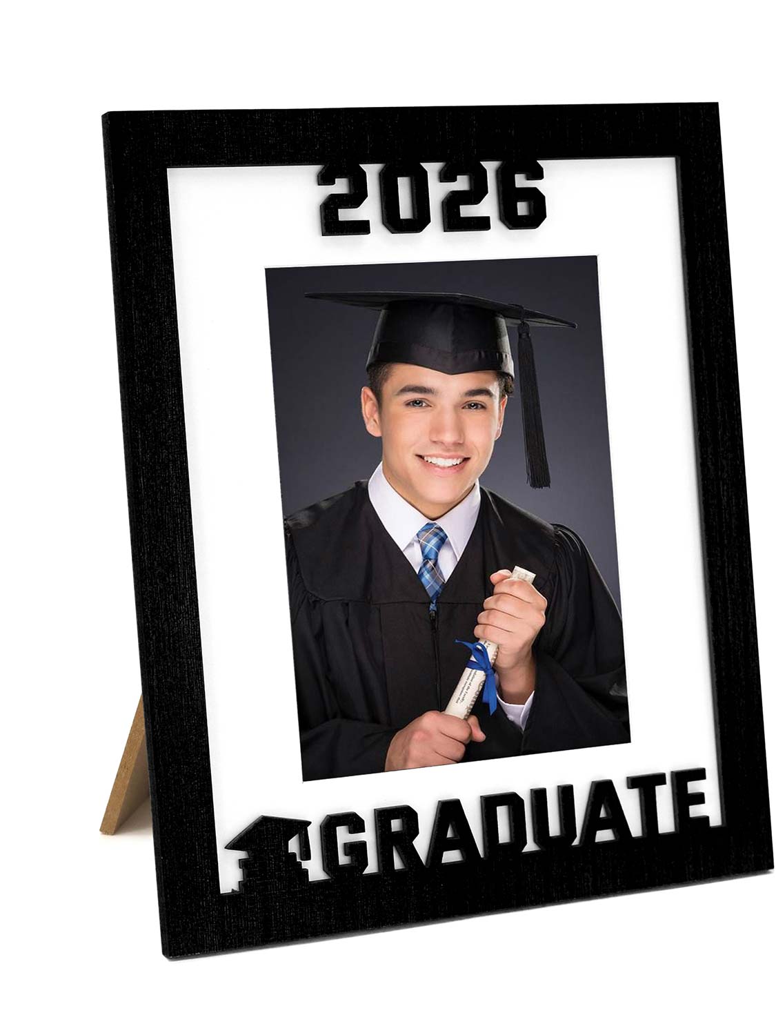 Class of 2026 Graduation Laser Engraved Wood Photo Frame for 5x7 & 8x10 Photo - 4 Styles Available