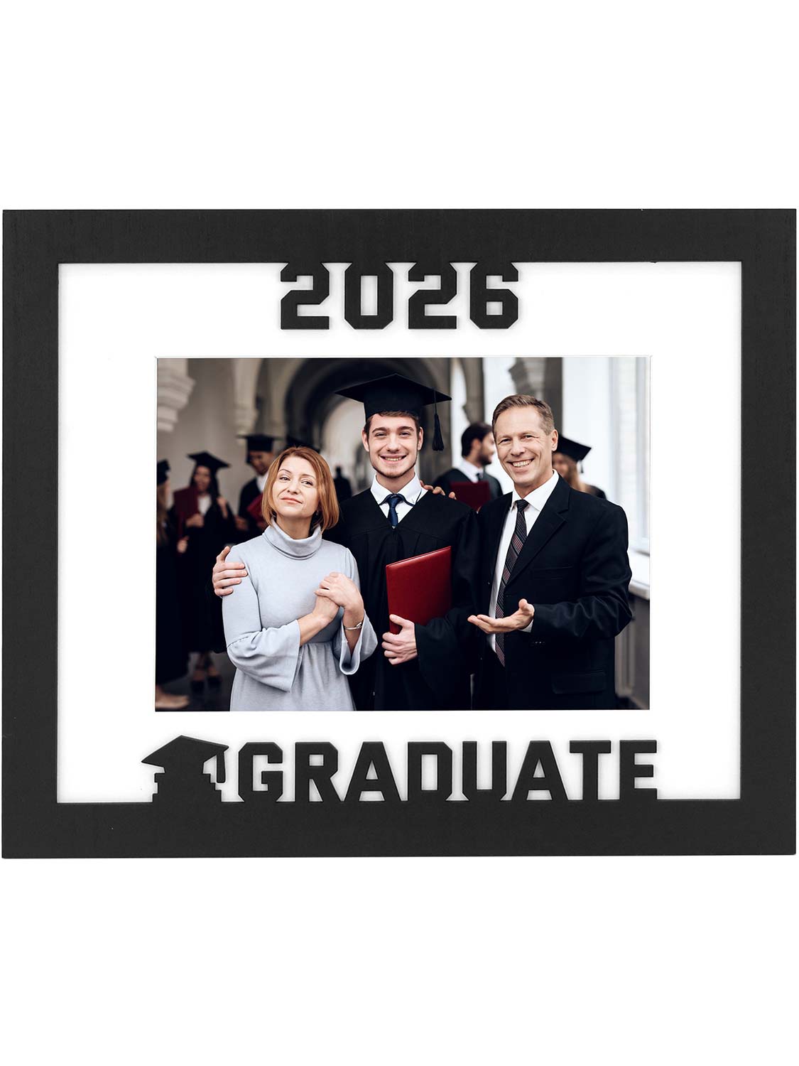 Class of 2026 Graduation Laser Engraved Wood Photo Frame for 5x7 & 8x10 Photo - 4 Styles Available
