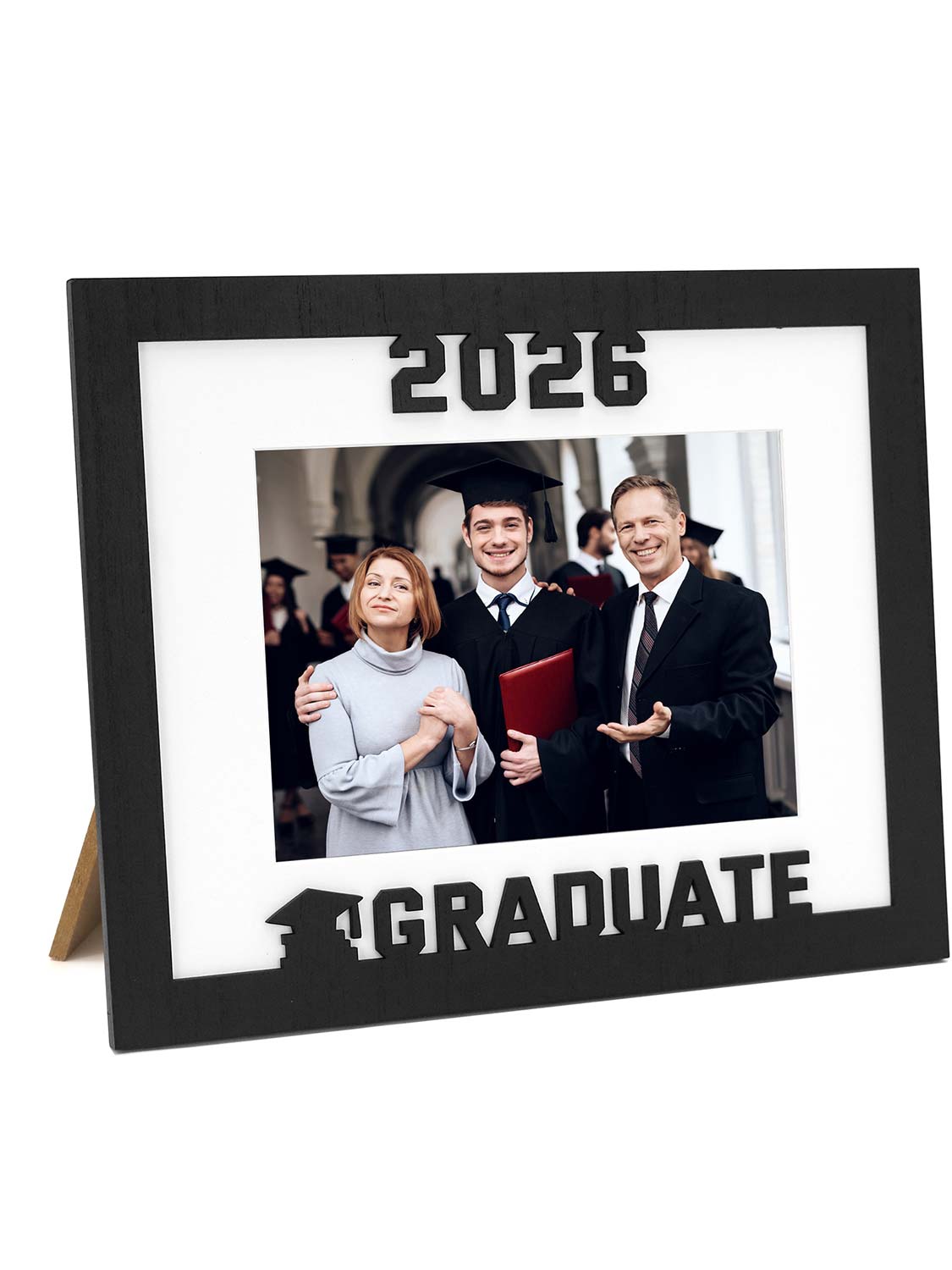 Class of 2026 Graduation Laser Engraved Wood Photo Frame for 5x7 & 8x10 Photo - 4 Styles Available