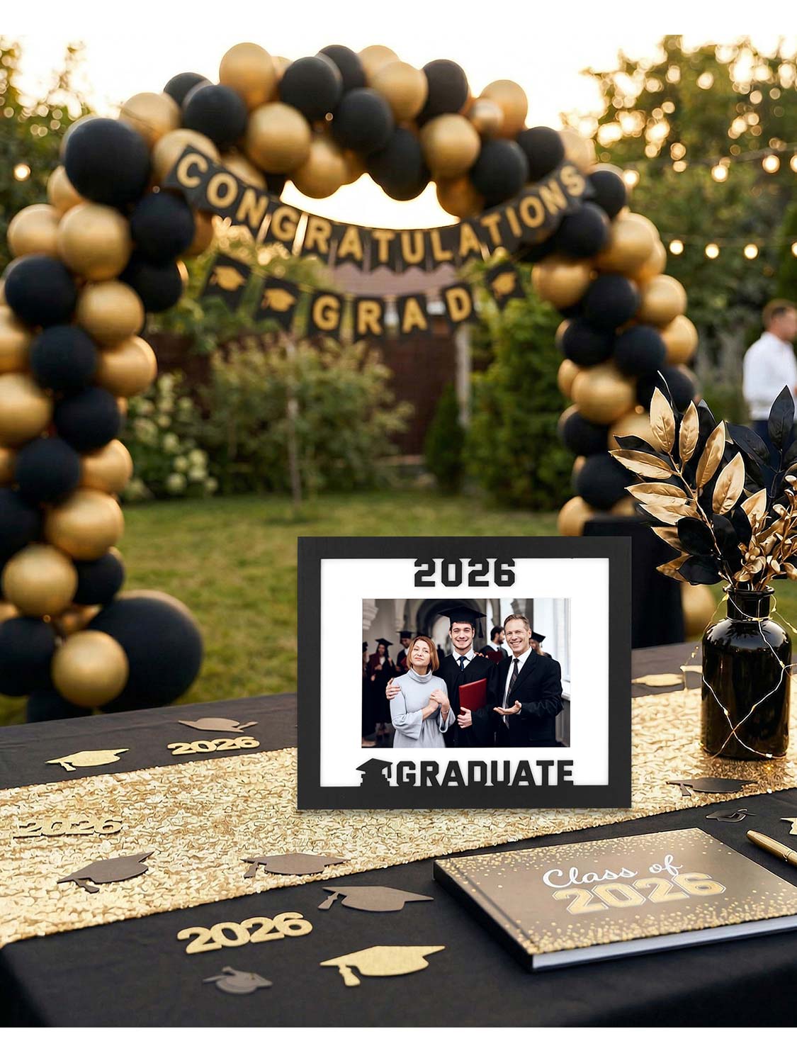 Class of 2026 Graduation Laser Engraved Wood Photo Frame for 5x7 & 8x10 Photo - 4 Styles Available