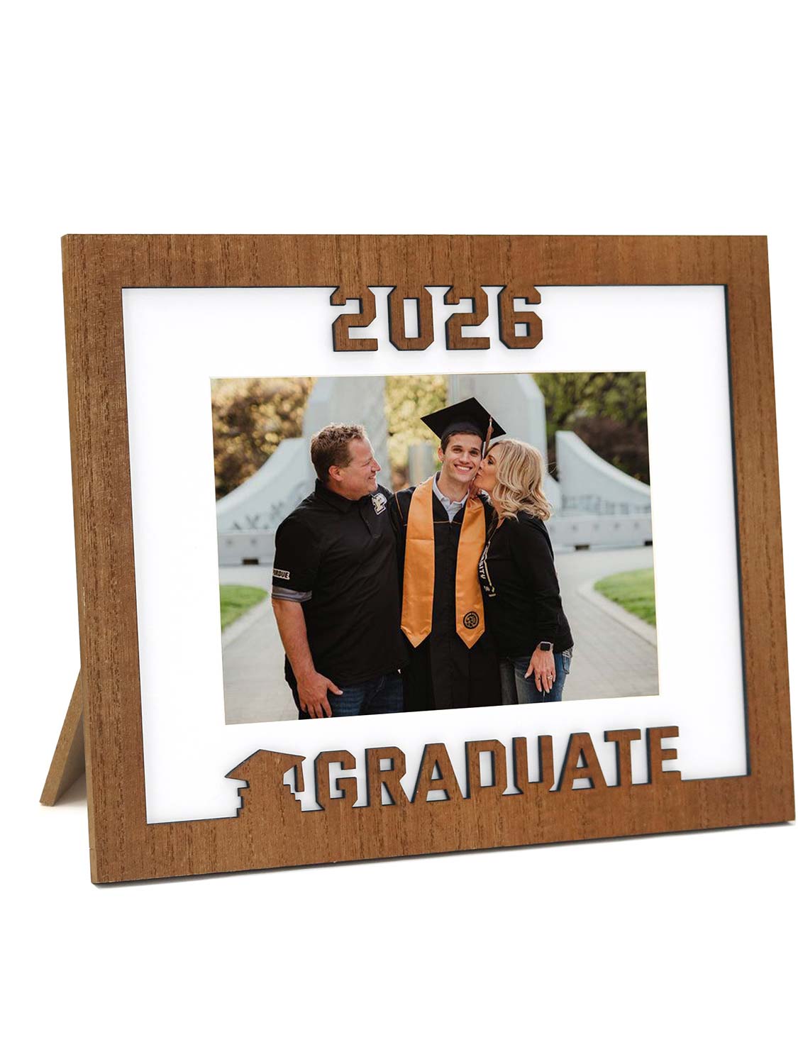 Class of 2026 Graduation Laser Engraved Wood Photo Frame for 5x7 & 8x10 Photo - 4 Styles Available