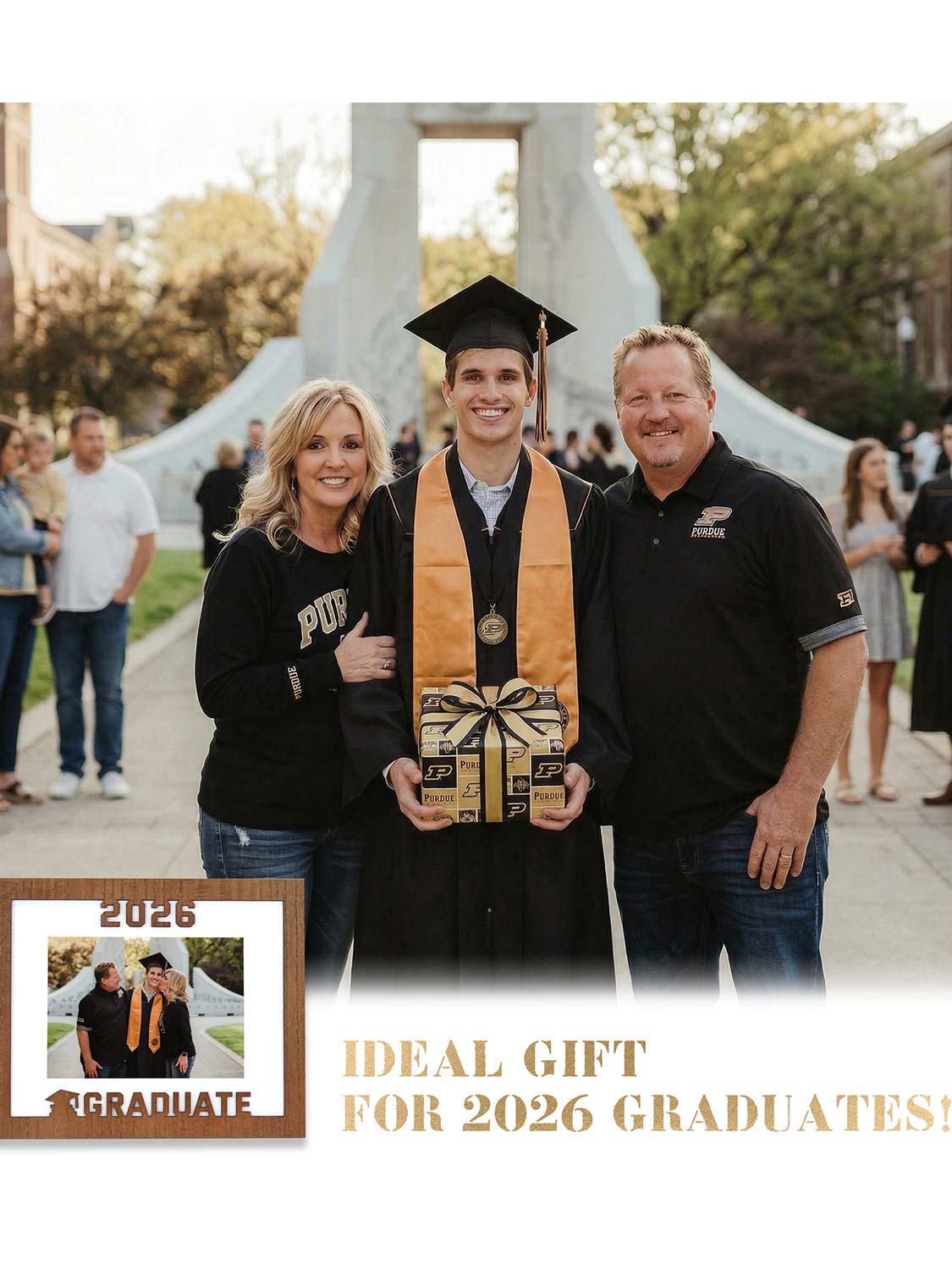 Class of 2026 Graduation Laser Engraved Wood Photo Frame for 5x7 & 8x10 Photo - 4 Styles Available