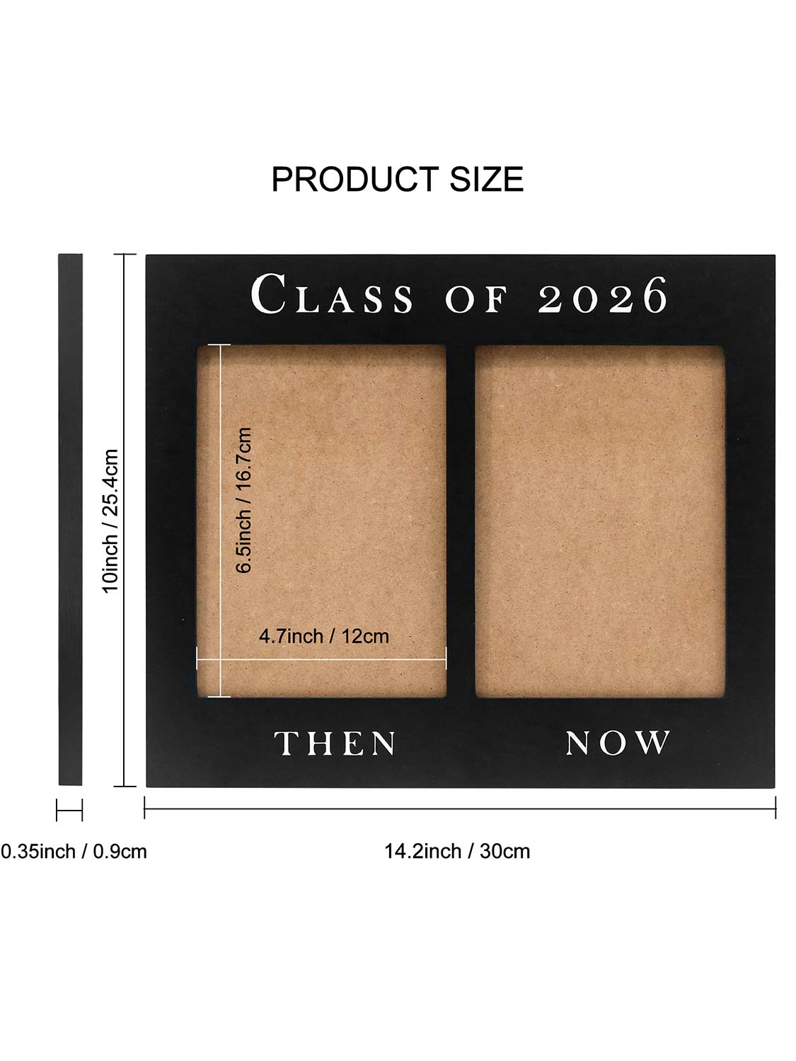 Class of 2026 Double 5x7 Then and Now Wooden Graduation Photo Frame - 2 Styles Available