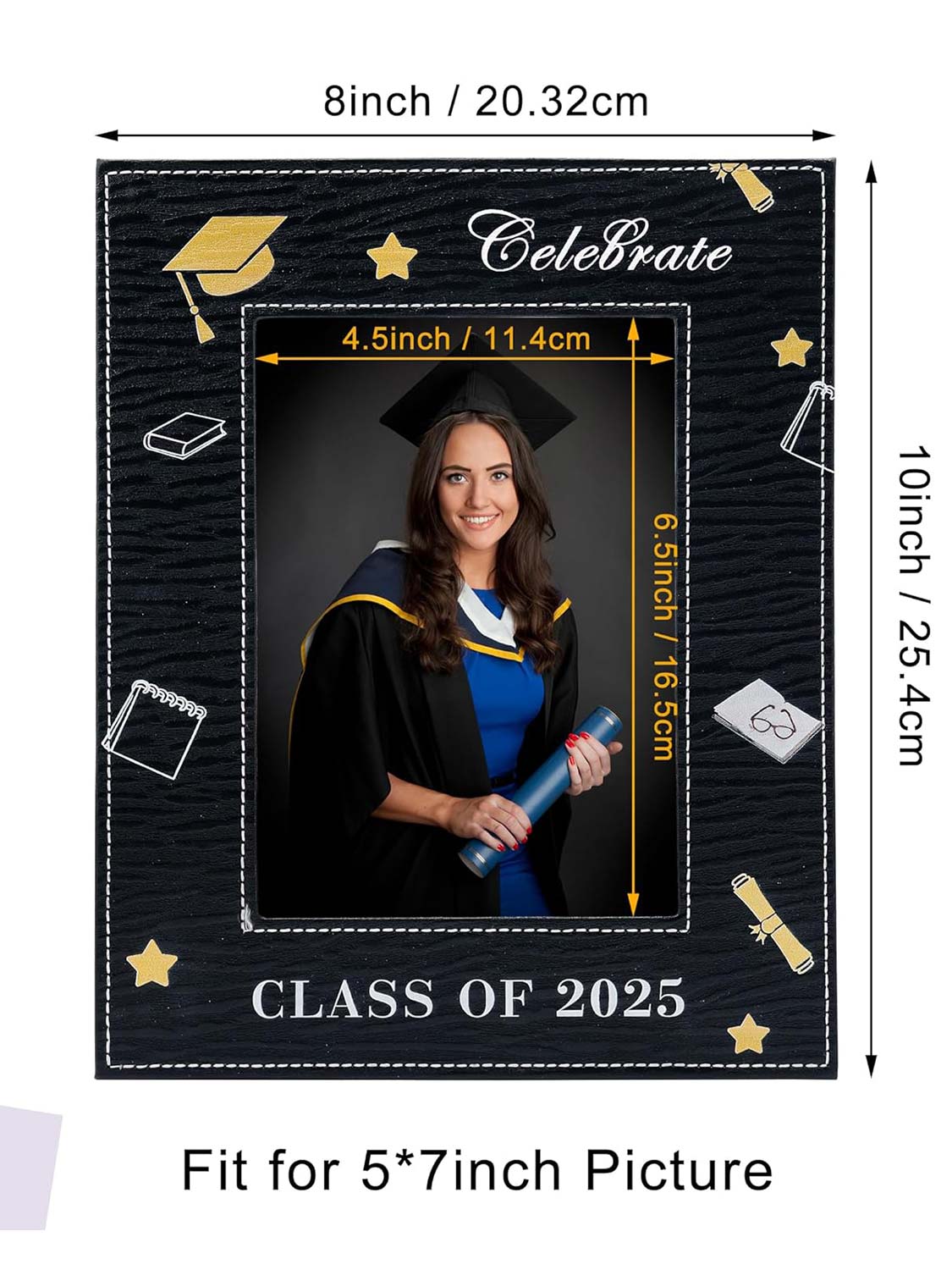 Graduation PU 5 x 7 Picture Photo Frame Gifts - 3 Styles Available