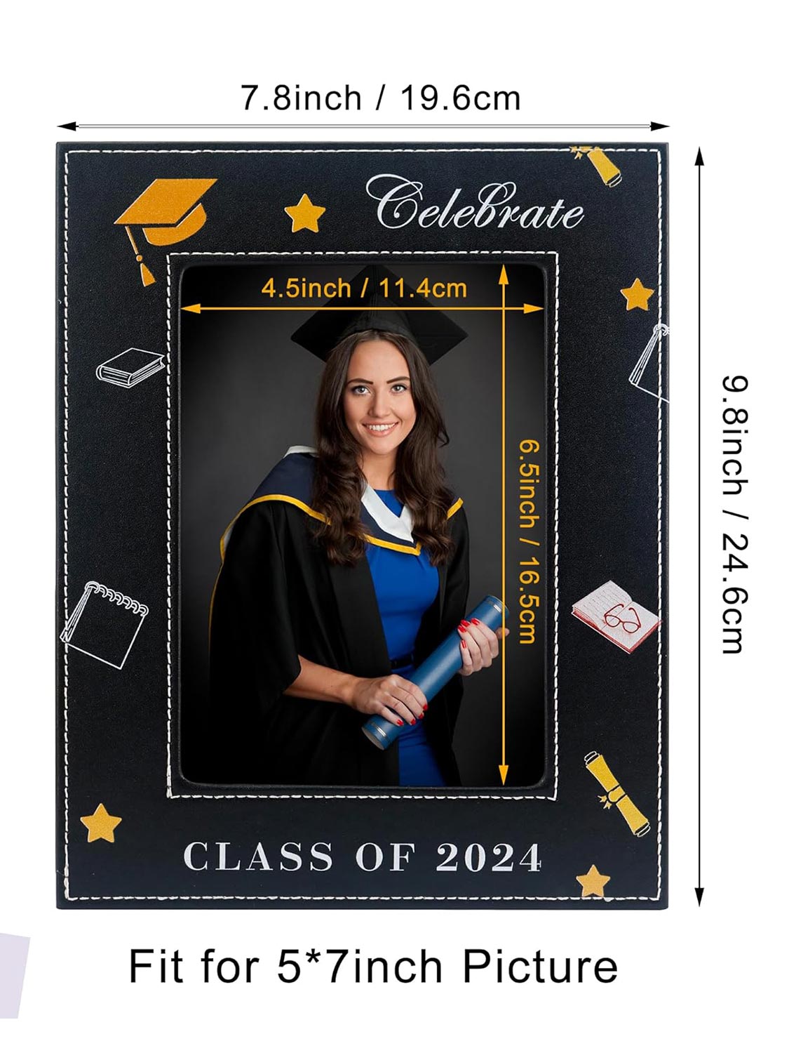 Graduation PU 5 x 7 Picture Photo Frame Gifts - 3 Styles Available