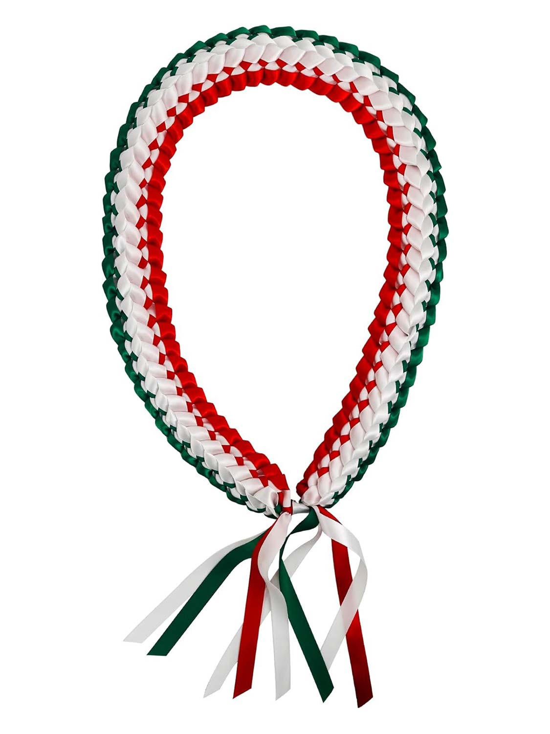 Graduation National Flag Color Ribbon Lei Braided Necklace