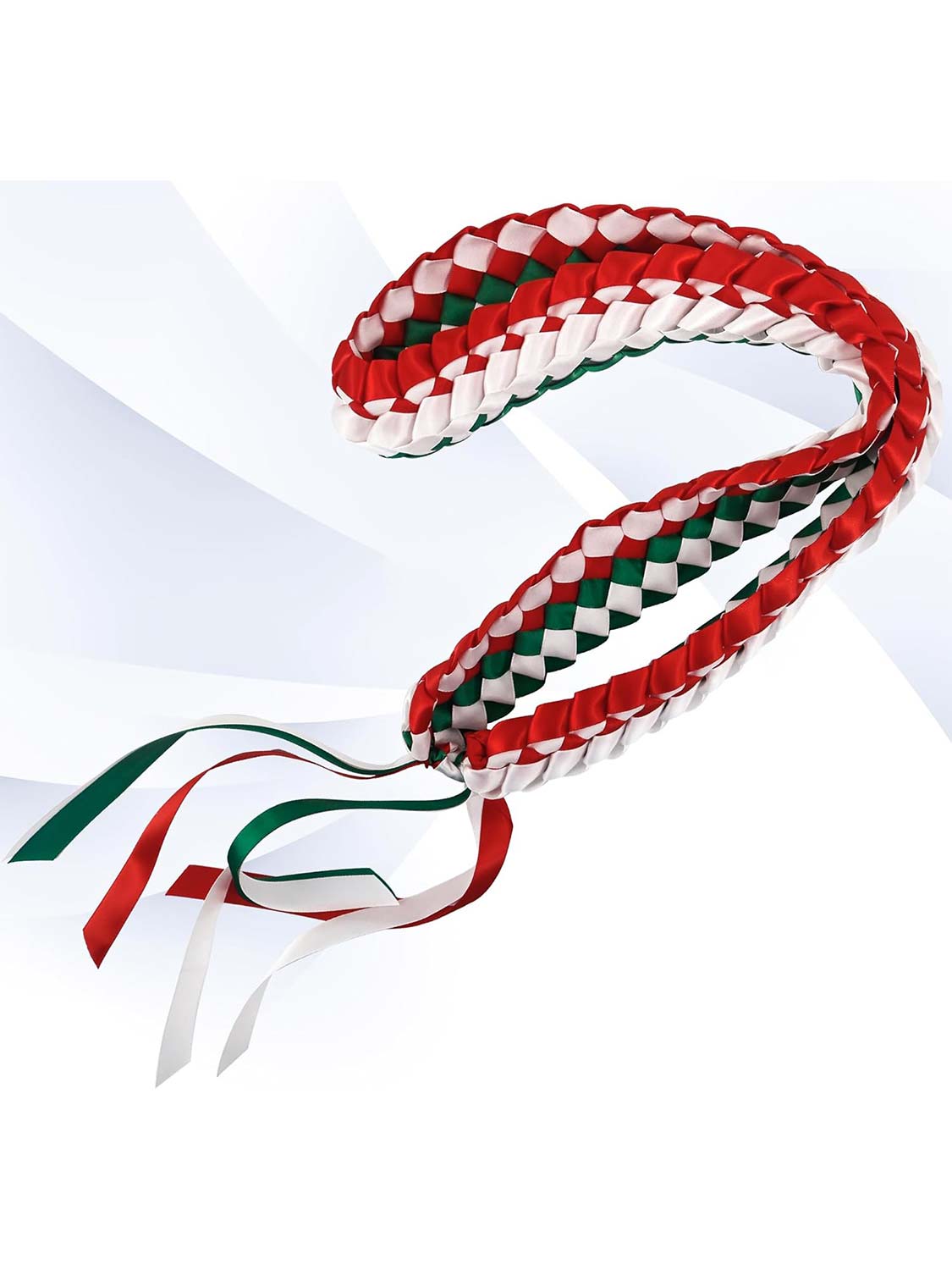 Graduation National Flag Color Ribbon Lei Braided Necklace