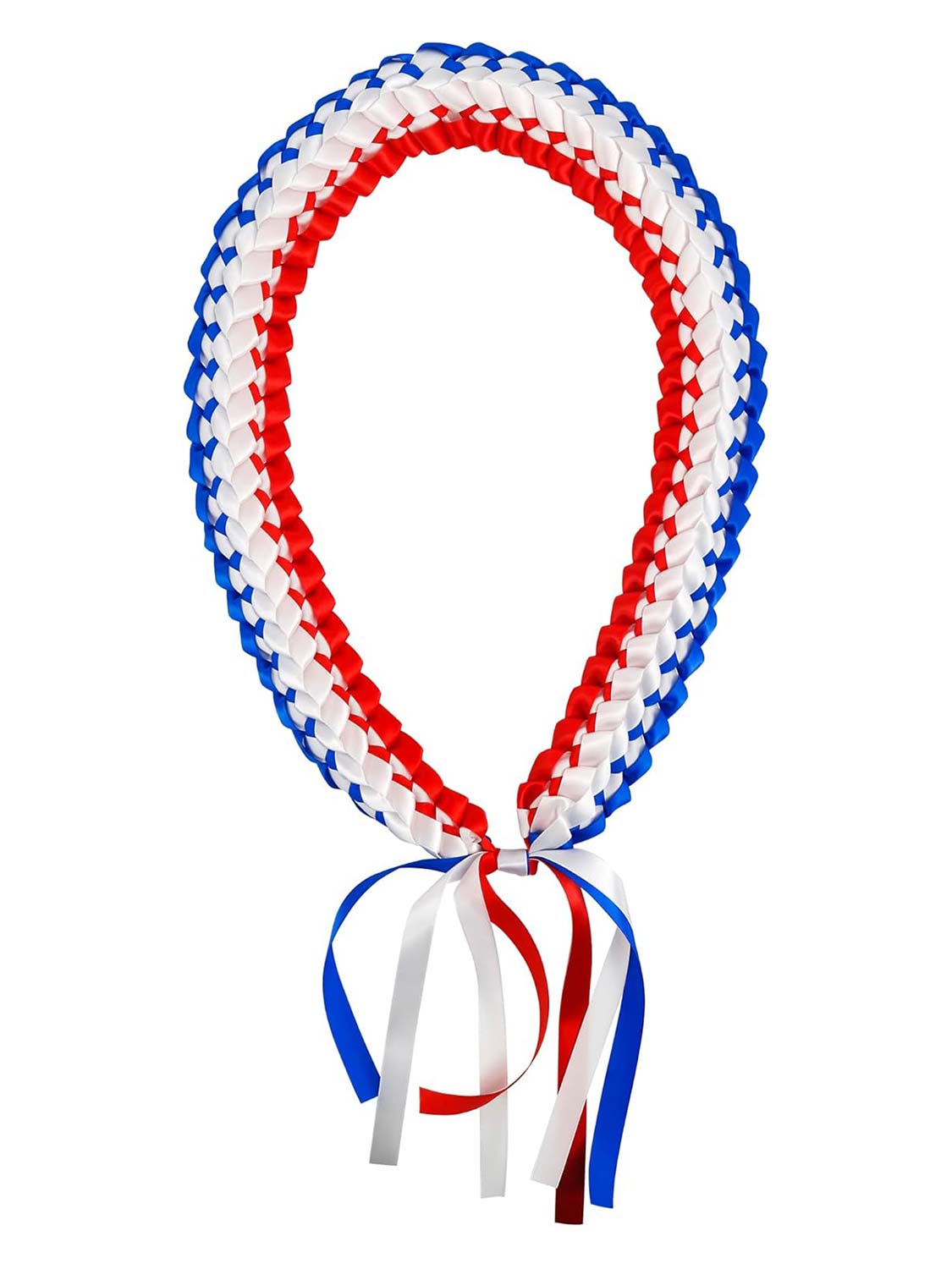 Graduation National Flag Color Ribbon Lei Braided Necklace