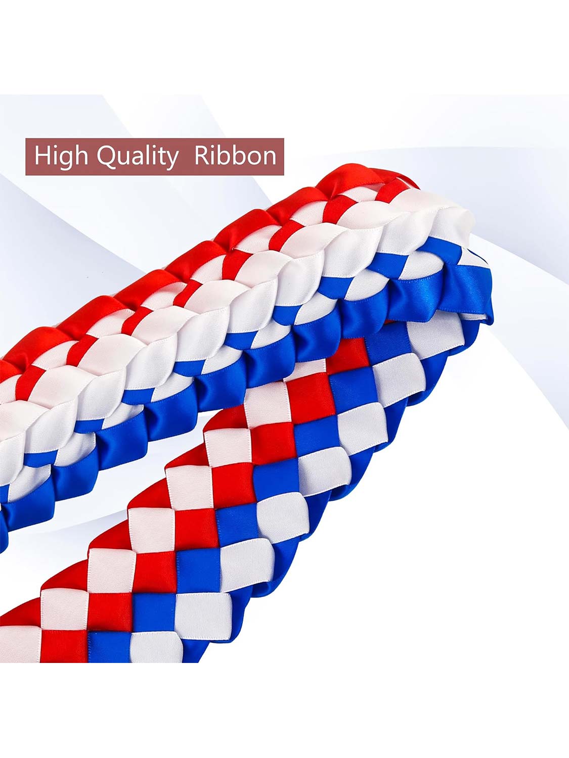 Graduation National Flag Color Ribbon Lei Braided Necklace