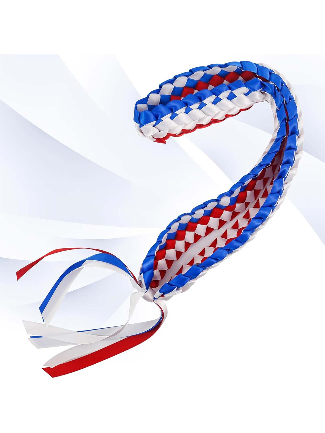 Graduation National Flag Color Ribbon Lei Braided Necklace