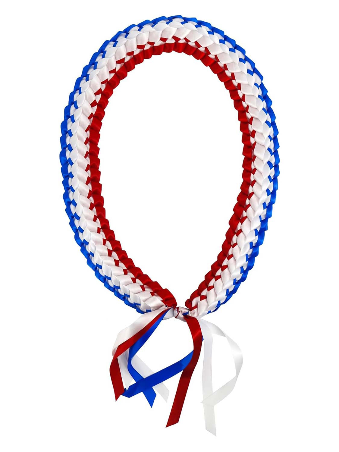 Graduation National Flag Color Ribbon Lei Braided Necklace