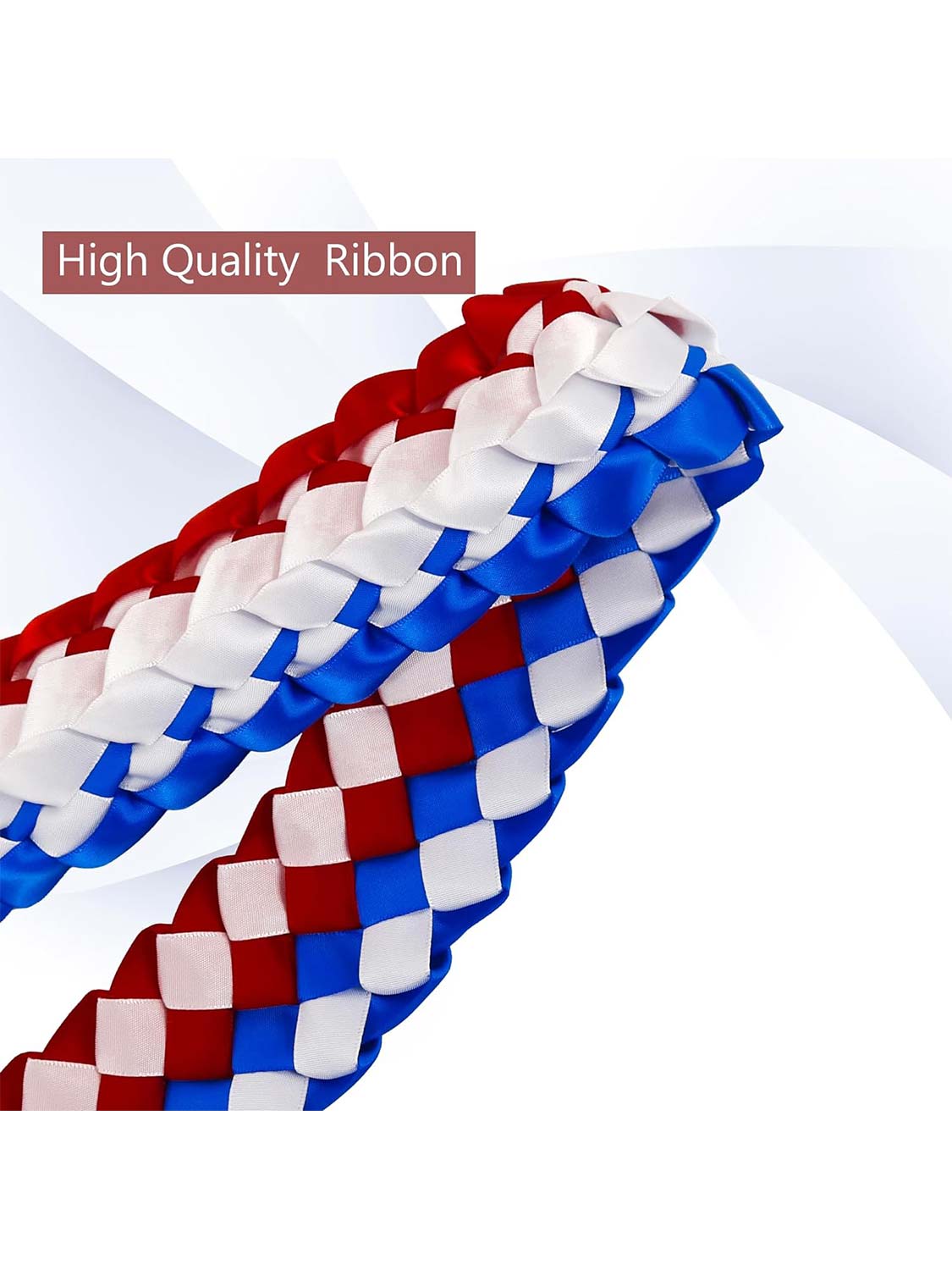 Graduation National Flag Color Ribbon Lei Braided Necklace