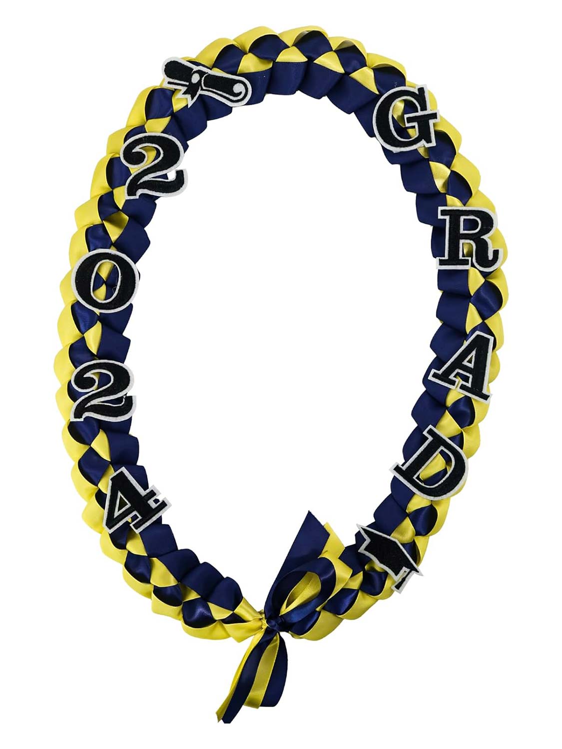 Graduation 2024 Embroidery Ribbon Lei Braided Necklace