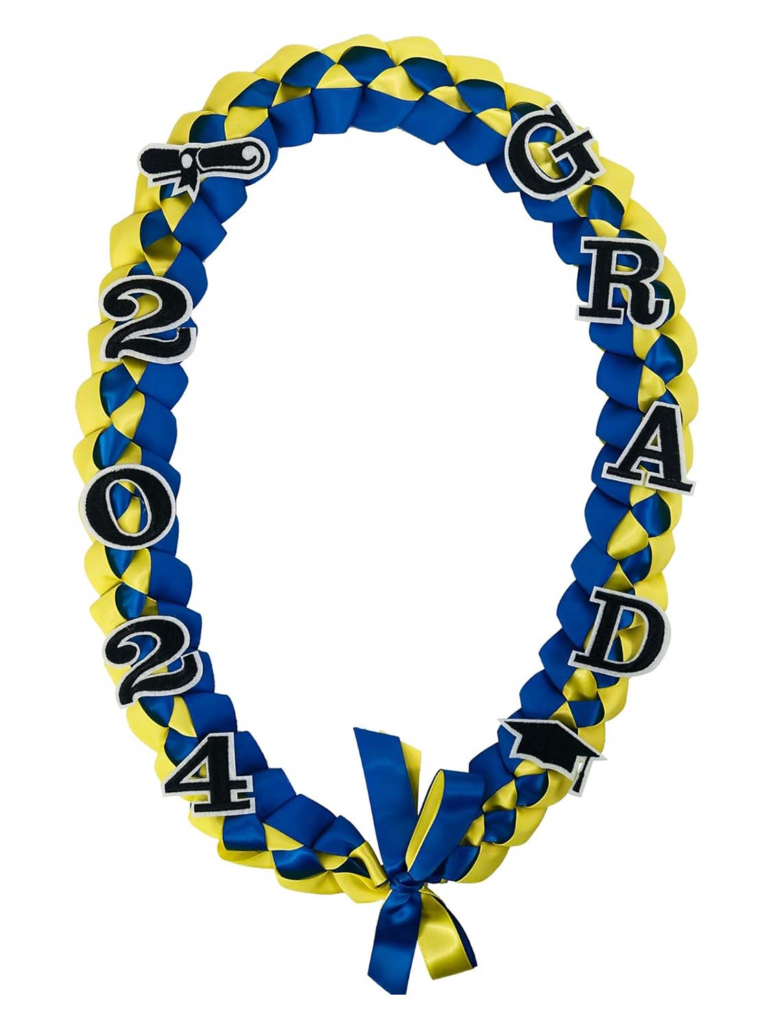 Graduation 2024 Embroidery Ribbon Lei Braided Necklace