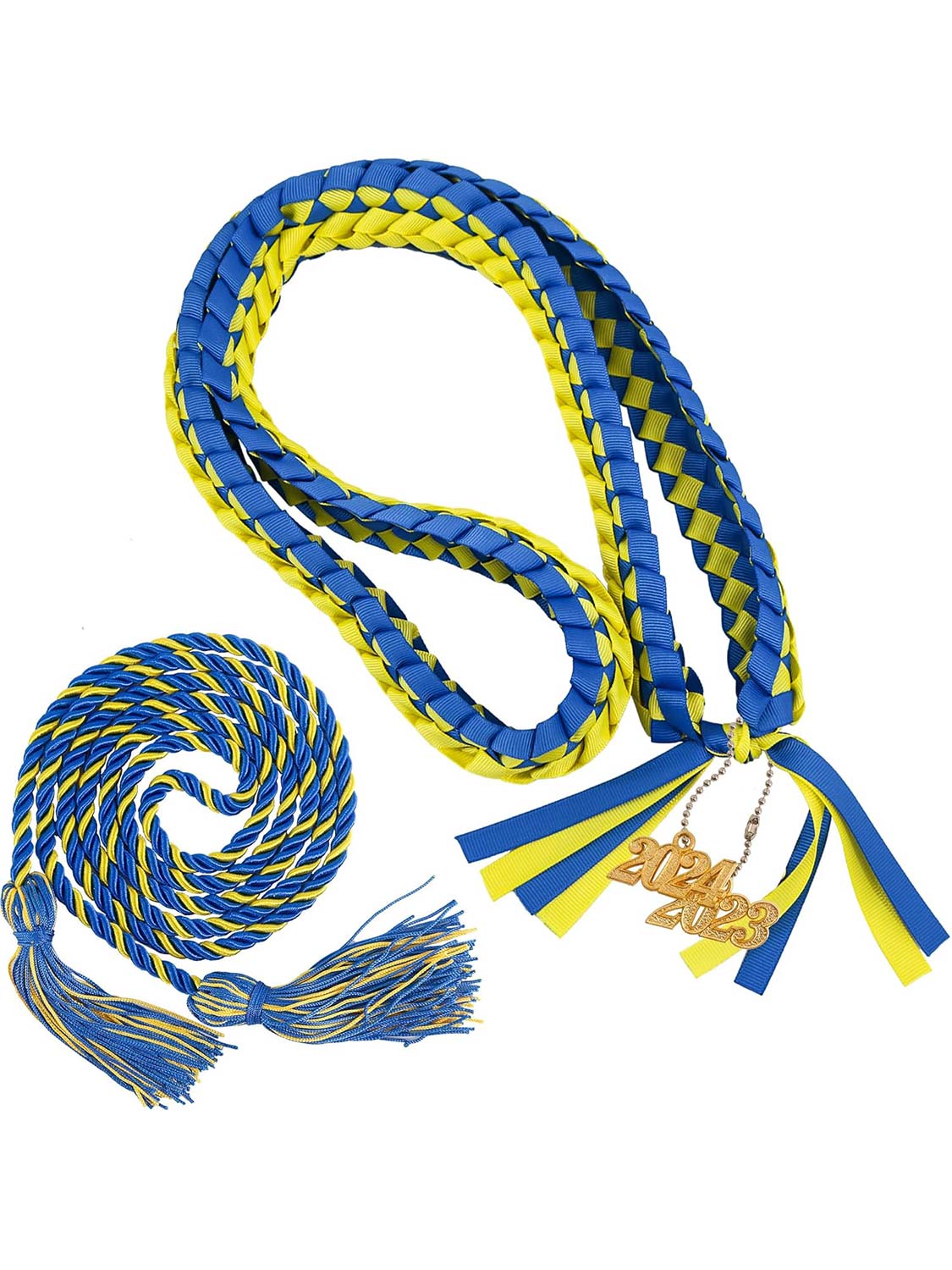 Graduation Braided 2023/2024 Year Charm Ribbon Leis and Cord Pack