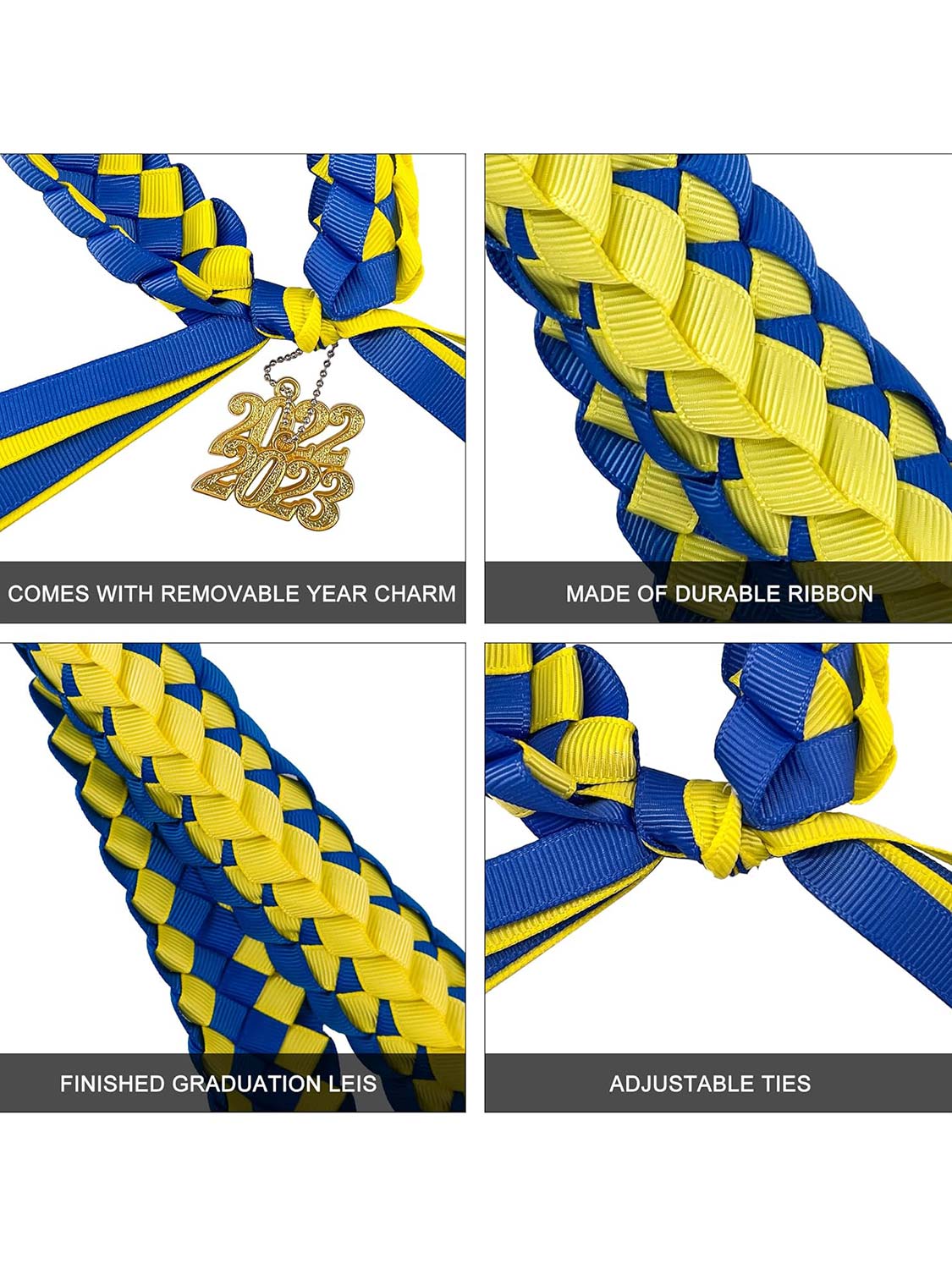 Graduation Braided 2023/2024 Year Charm Ribbon Leis and Cord Pack