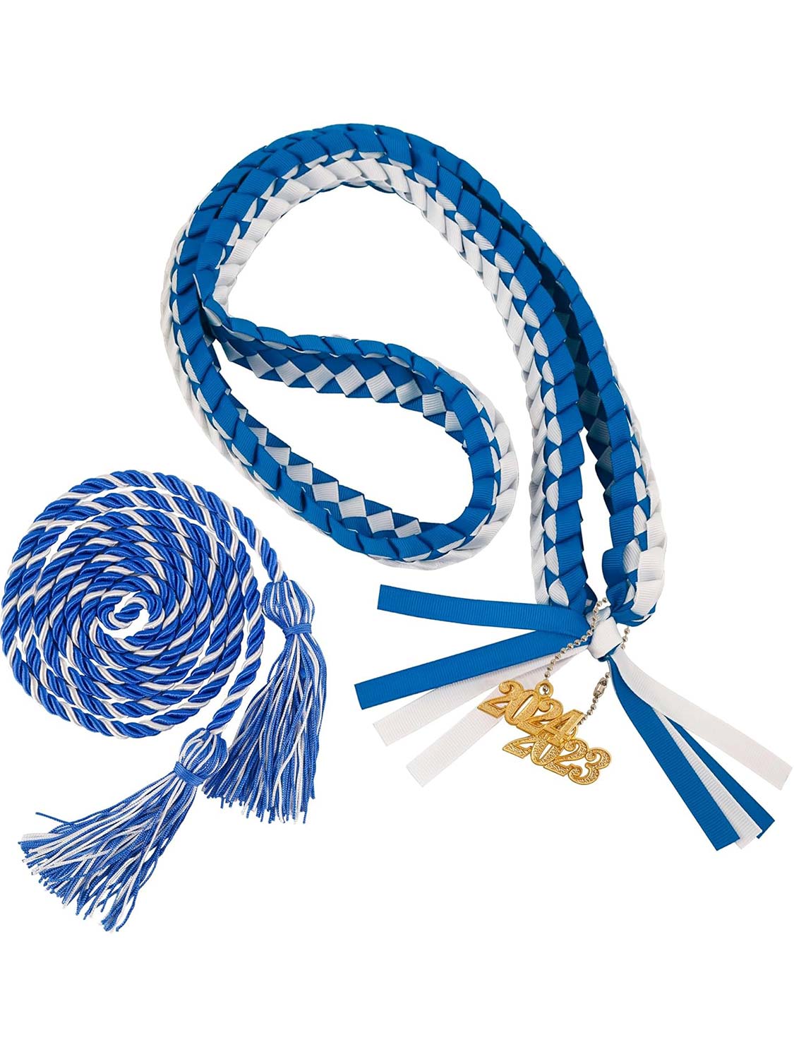 Graduation Braided 2023/2024 Year Charm Ribbon Leis and Cord Pack