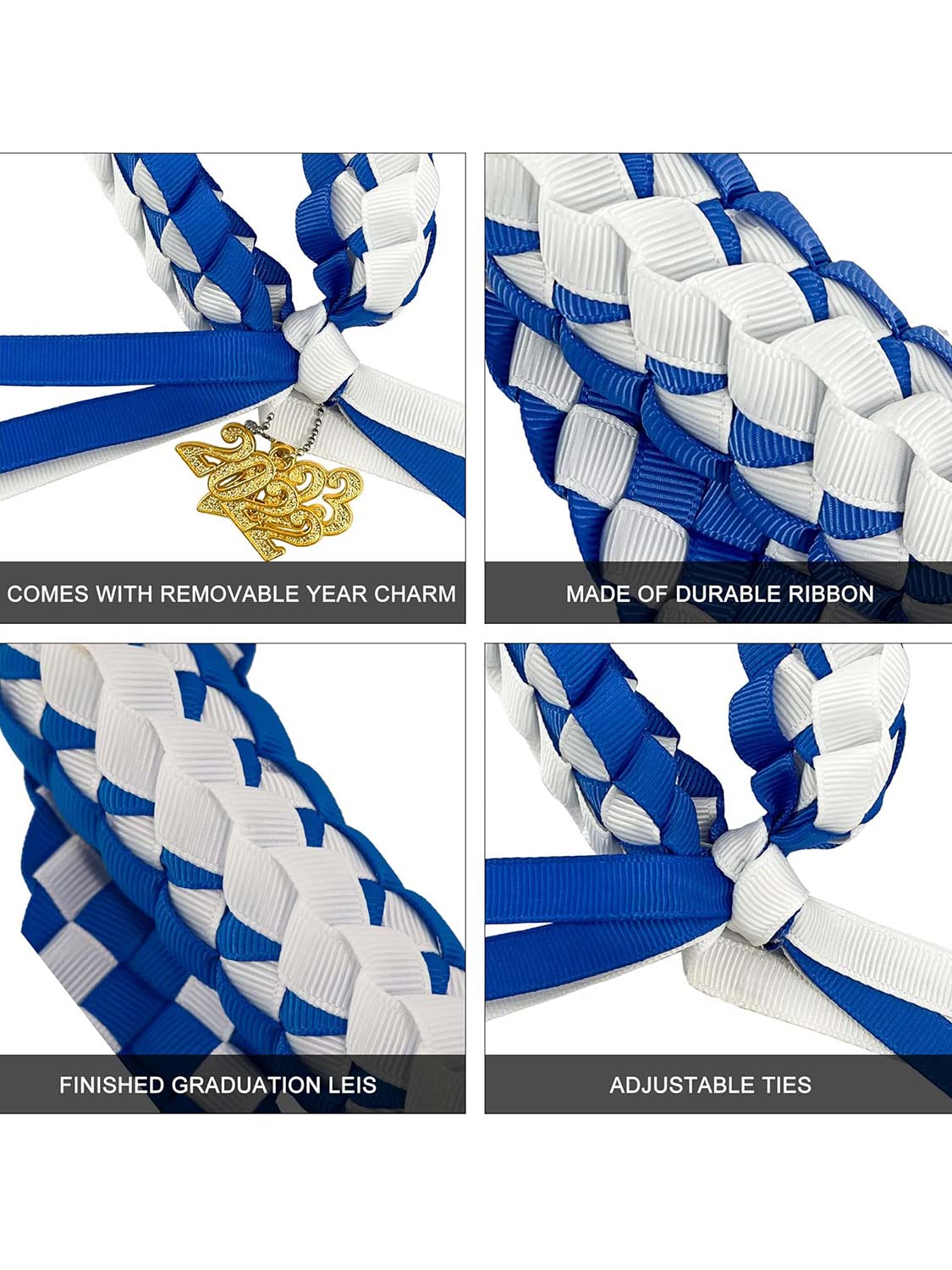 Graduation Braided 2023/2024 Year Charm Ribbon Leis and Cord Pack