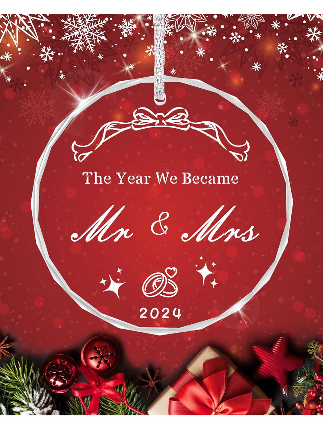 2024 Glass Ornament Gift for New House Couples and Newlyweds - 4 Styles Available