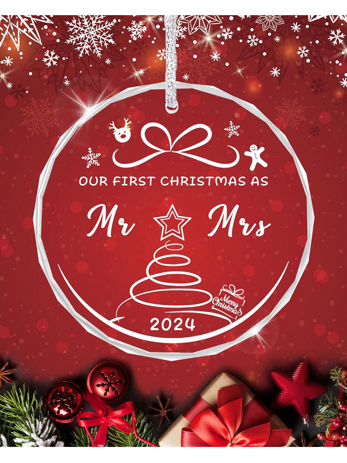 2024 Glass Ornament Gift for New House Couples and Newlyweds - 4 Styles Available