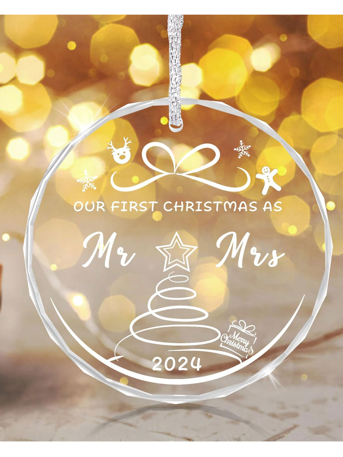 2024 Glass Ornament Gift for New House Couples and Newlyweds - 4 Styles Available