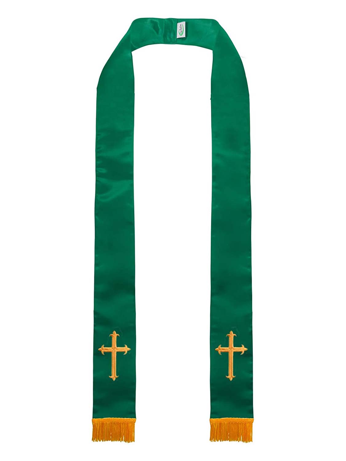 Clerical Stole with Embroidered Cross - 5 Colors Available