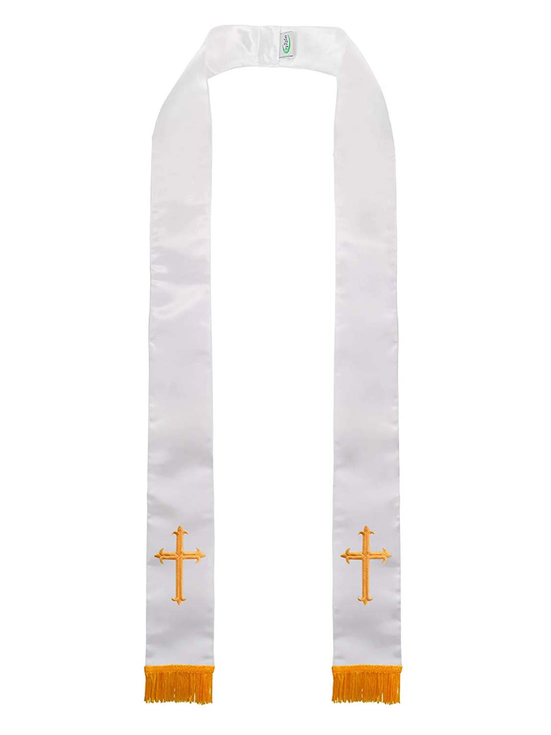 Clerical Stole with Embroidered Cross - 5 Colors Available