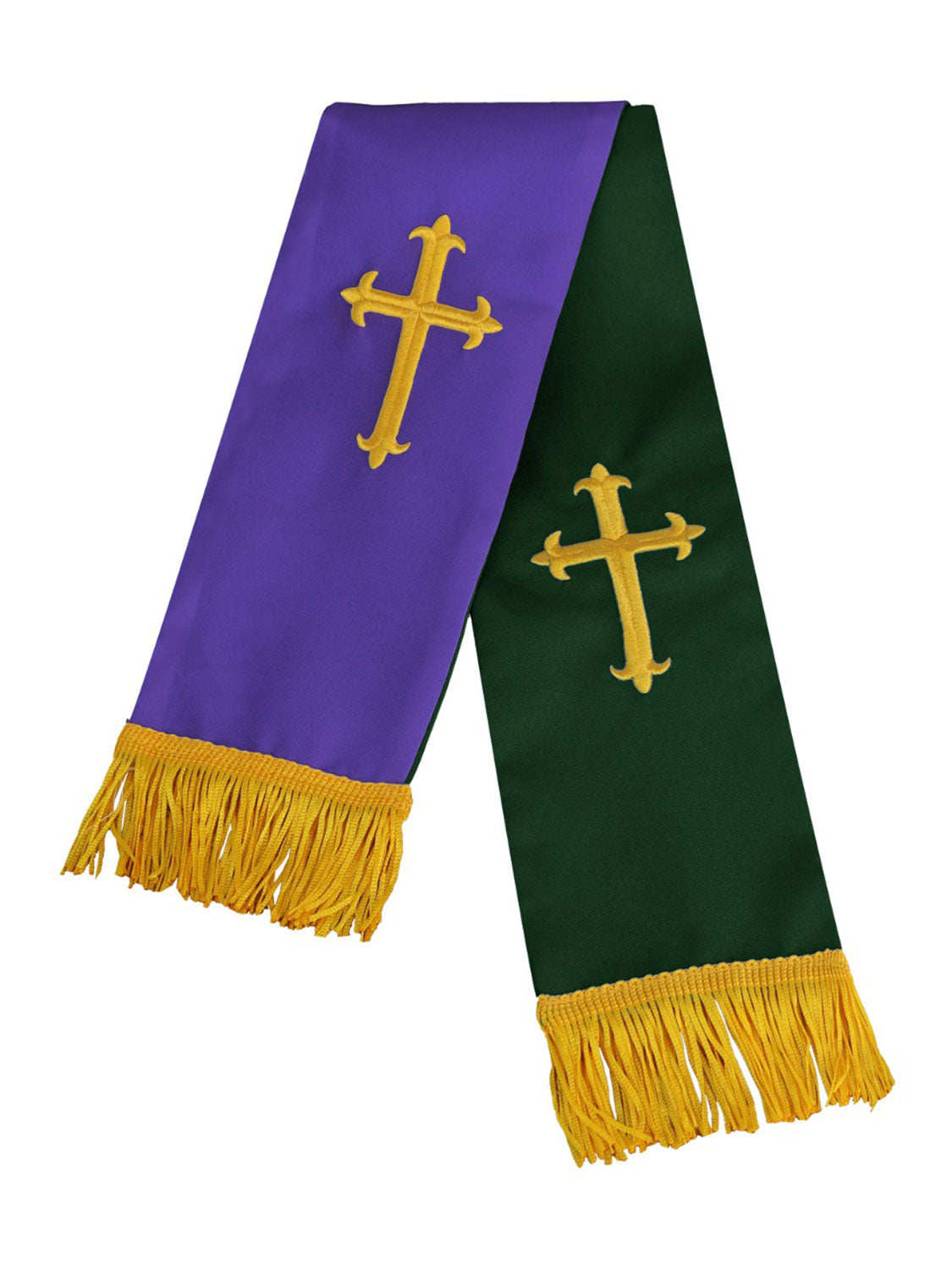 Reversible Clergy Stole with Embroidered Crosses