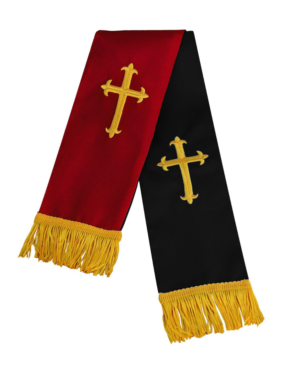 Reversible Clergy Stole with Embroidered Crosses