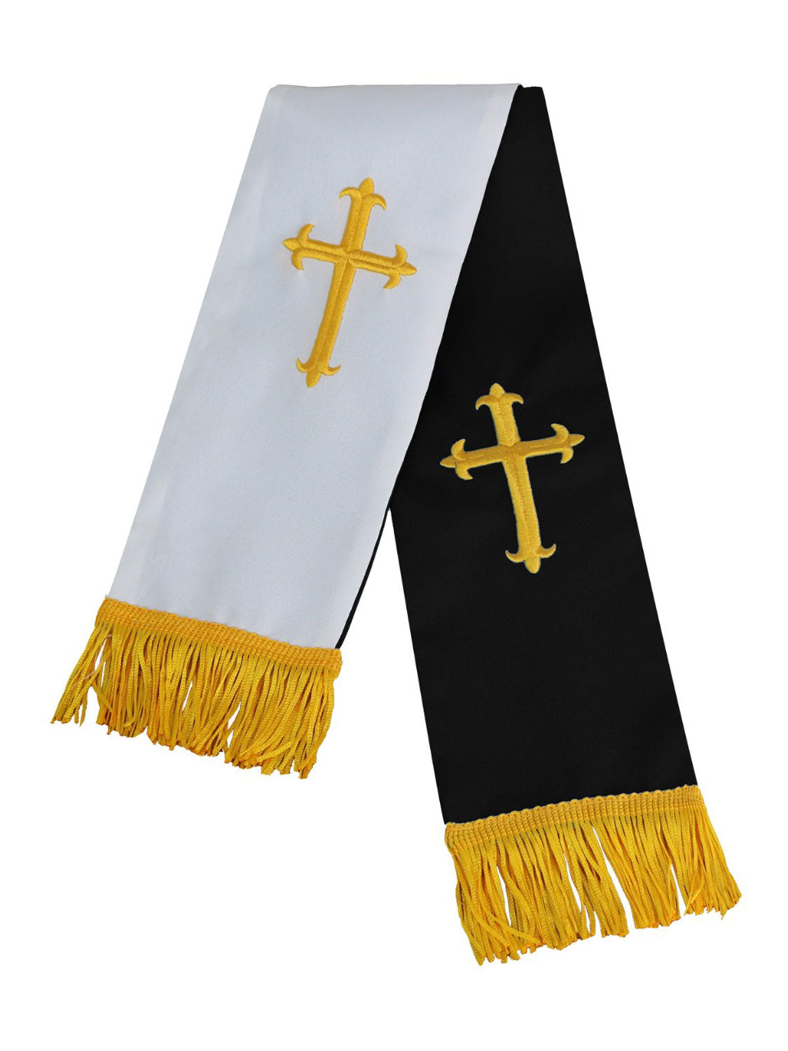 Reversible Clergy Stole with Embroidered Crosses