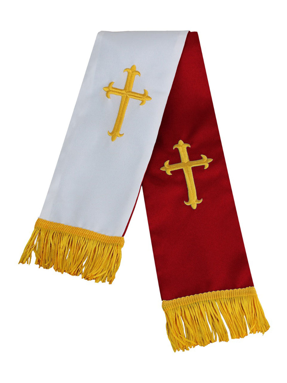 Reversible Clergy Stole with Embroidered Crosses