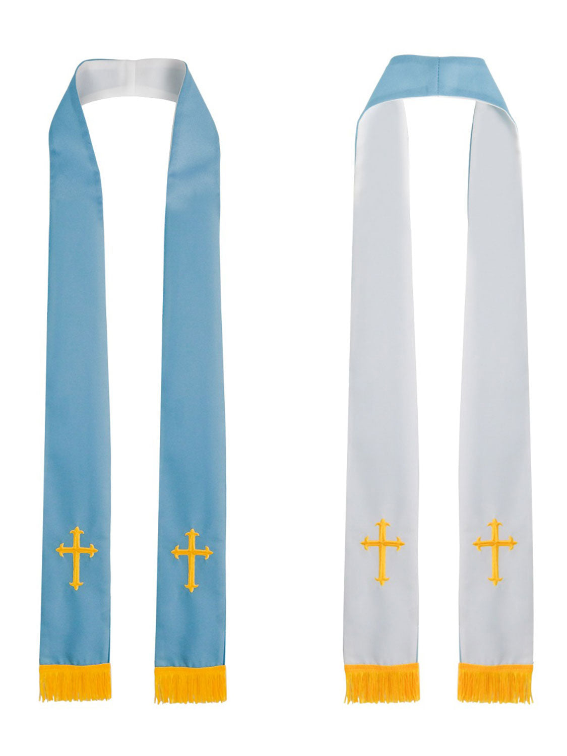 Reversible Clergy Stole with Embroidered Crosses