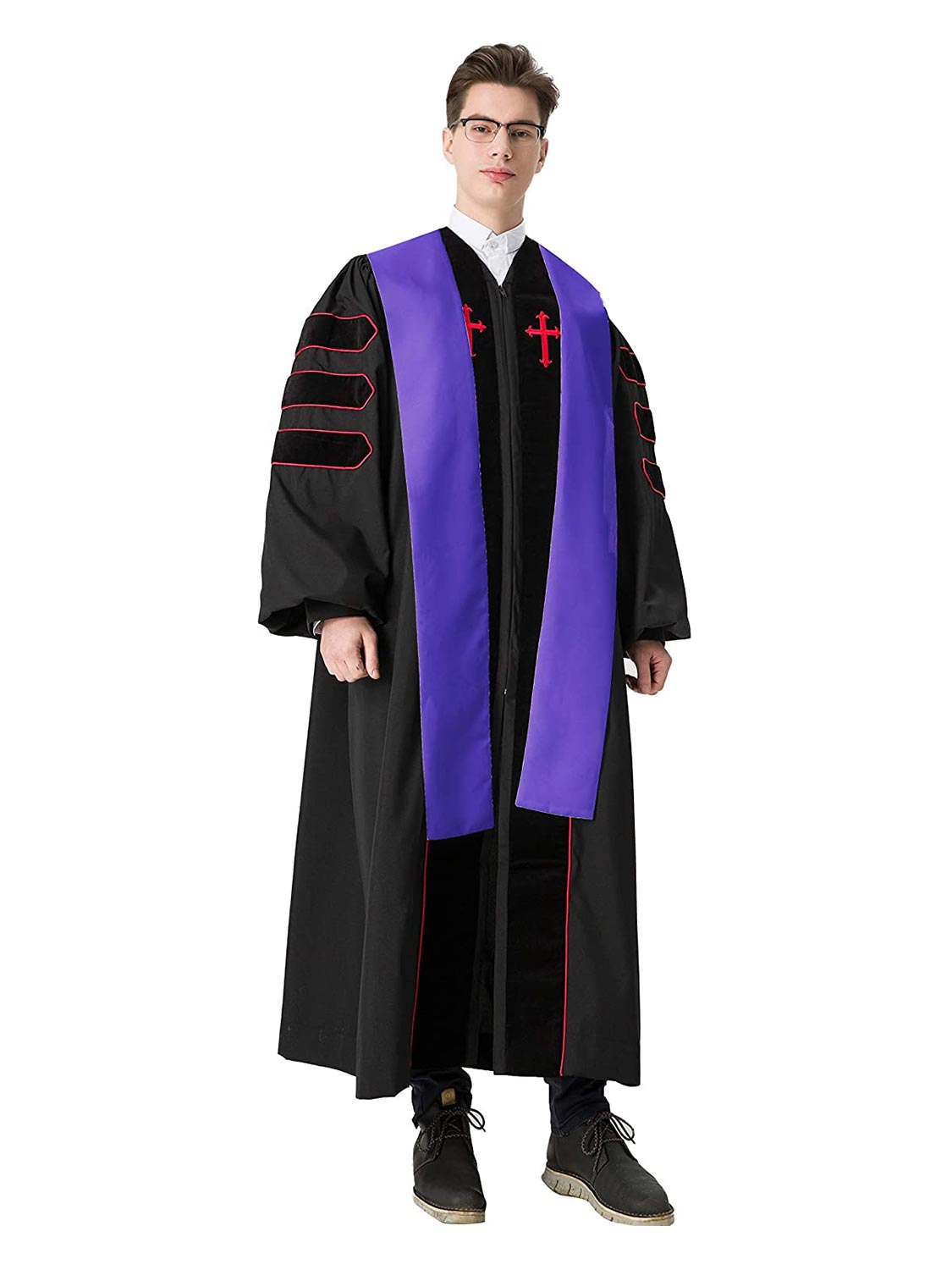 Clerical Overlay Plain Stole - 4 Colors Available